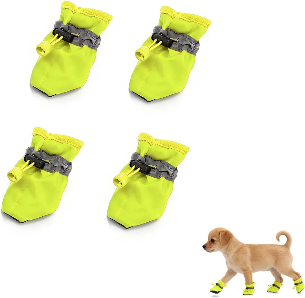 Andiker 4 Pack Dog Shoes, Soft Breathable Dog Shoes with Adjustable Drawstring and Non-Slip Sole, Dog Shoes, Paw - ShopVlot