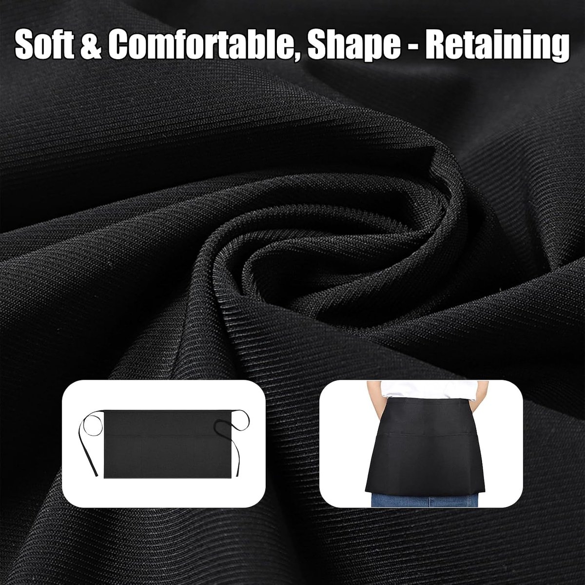 1 Piece Apron Men's Chef Apron Women Kitchen Apron Apron Black Waterproof 60 x 30 cm - ShopVlot