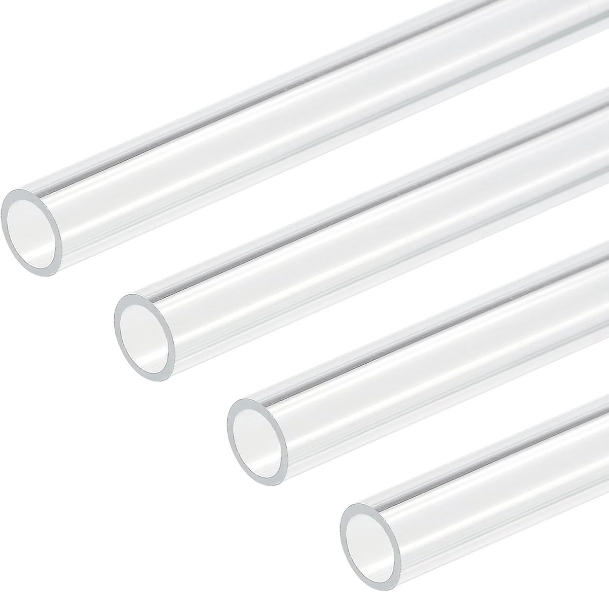 DMiotech 4pcs 6mm x 8mm (1/4" x 5/16") Clear Acrylic Pipe Rigid Plastic Tubing 10inch for Aquarium Water Pipe, Water - ShopVlot