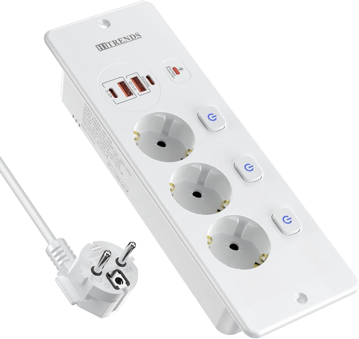 Inbouwstopcontact met USB - Tafelstopcontact - Retractable met schakelaar - Voor een opgeruimd bureau - ShopVlot