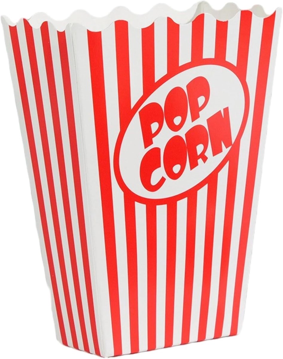 Grote Popcornzakken, Set van 35 Stuks, Rood-Witte Strepen, Ideaal voor Filmavonden, Kinderfeestjes en Snacks