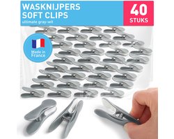 culiclean Wasknijpers Soft Clip, Voor Fijne Was, 40 Stuks, ultiem grijs-wit - ShopVlot