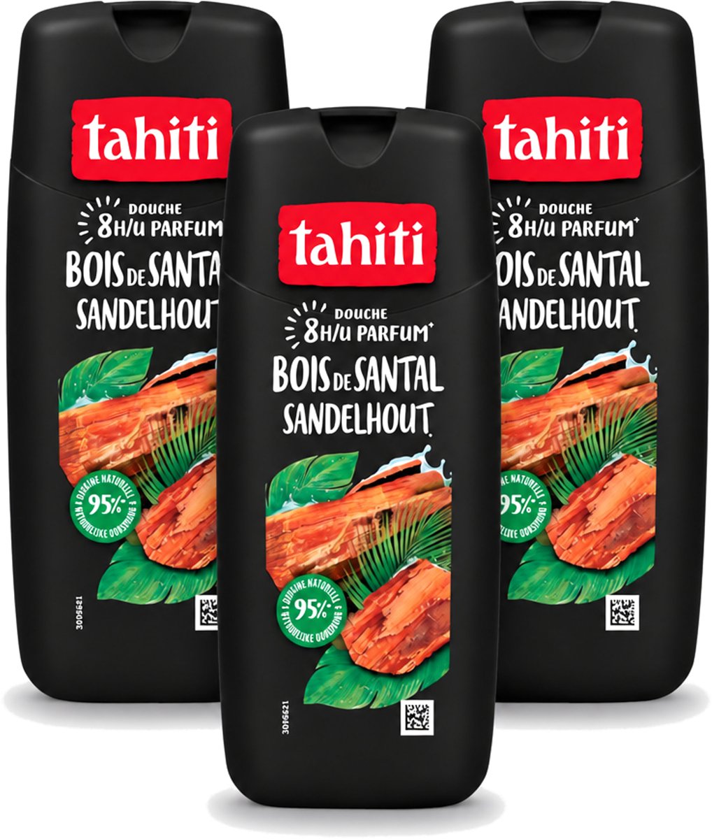 3 x Tahiti – Douchegel – Sandelhout - 315 ml - Voordeelverpakking - 3 stuks