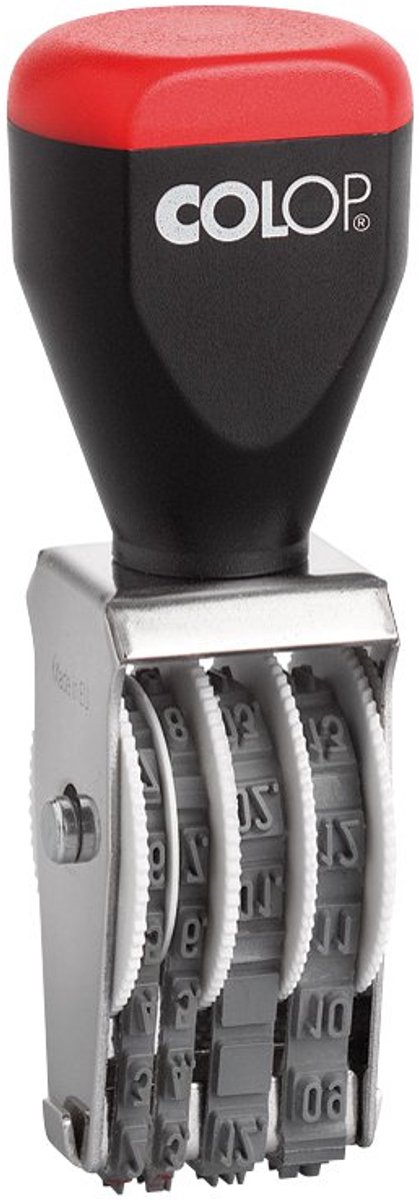 COLOP datumstempel, maanden in cijfers, 3 mm schrifthoogte, metalen behuizing
