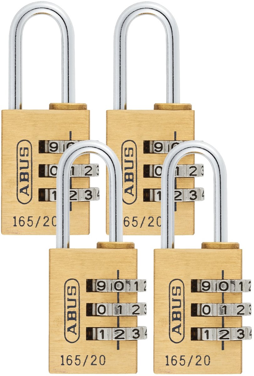 ABUS cijferslot 165/20 van messing - kofferslot - set van 2