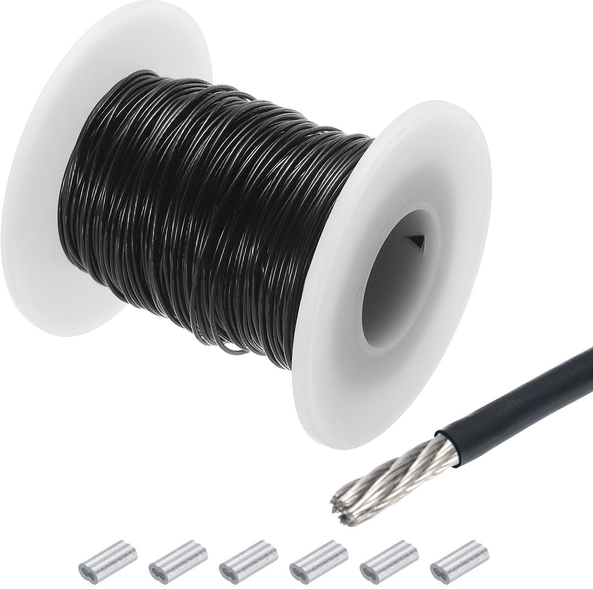 Staalkabel 30 m - roestvrij staal 304 - vinyl gecoat - ideaal voor waslijn of verhoging - ShopVlot