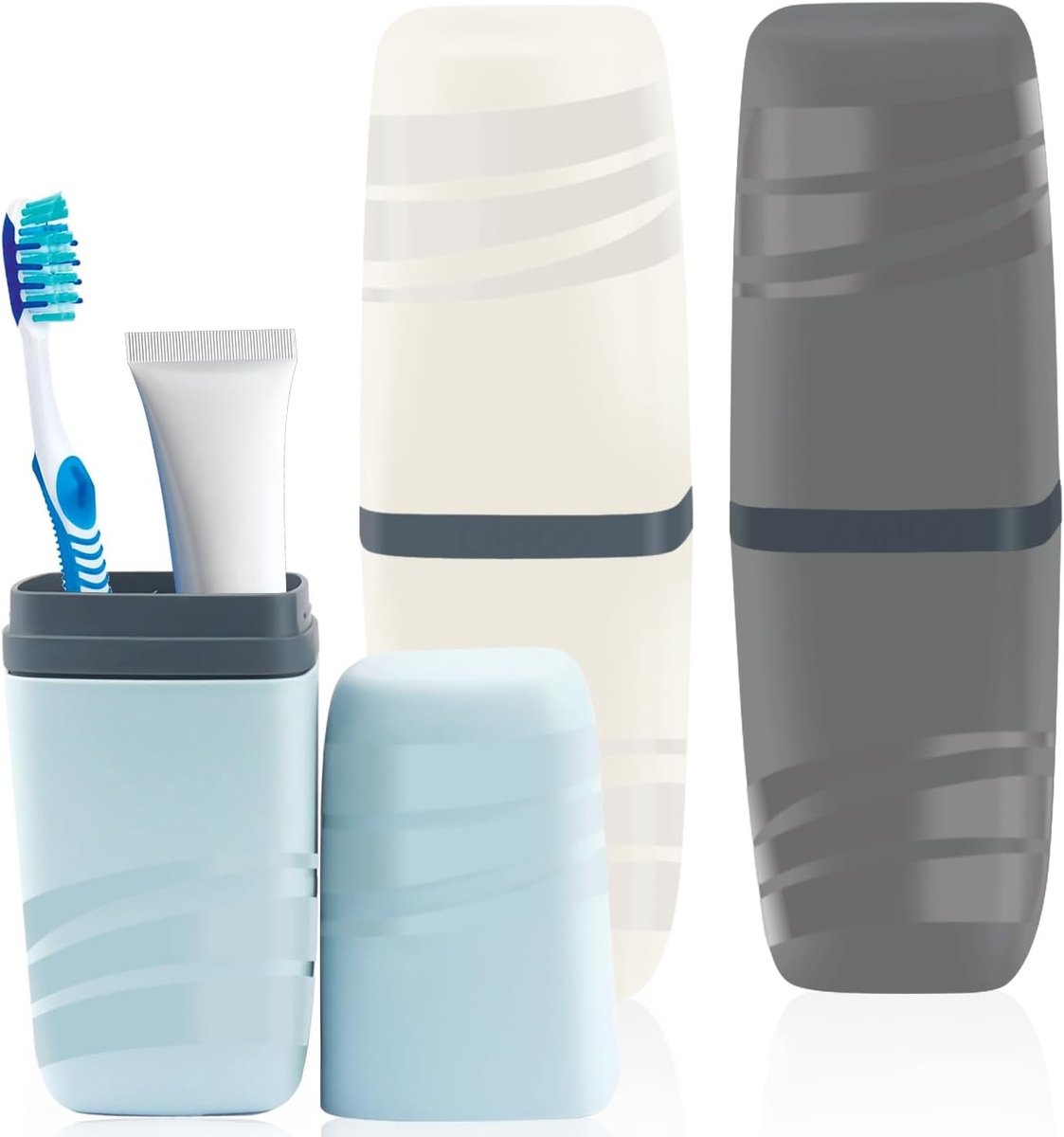 Reisaccessoires voor Kinderen - 3-delige Set met Tandenborstel, Tandenborstelhouder en Opbergtas voor Kamperen en Reizen