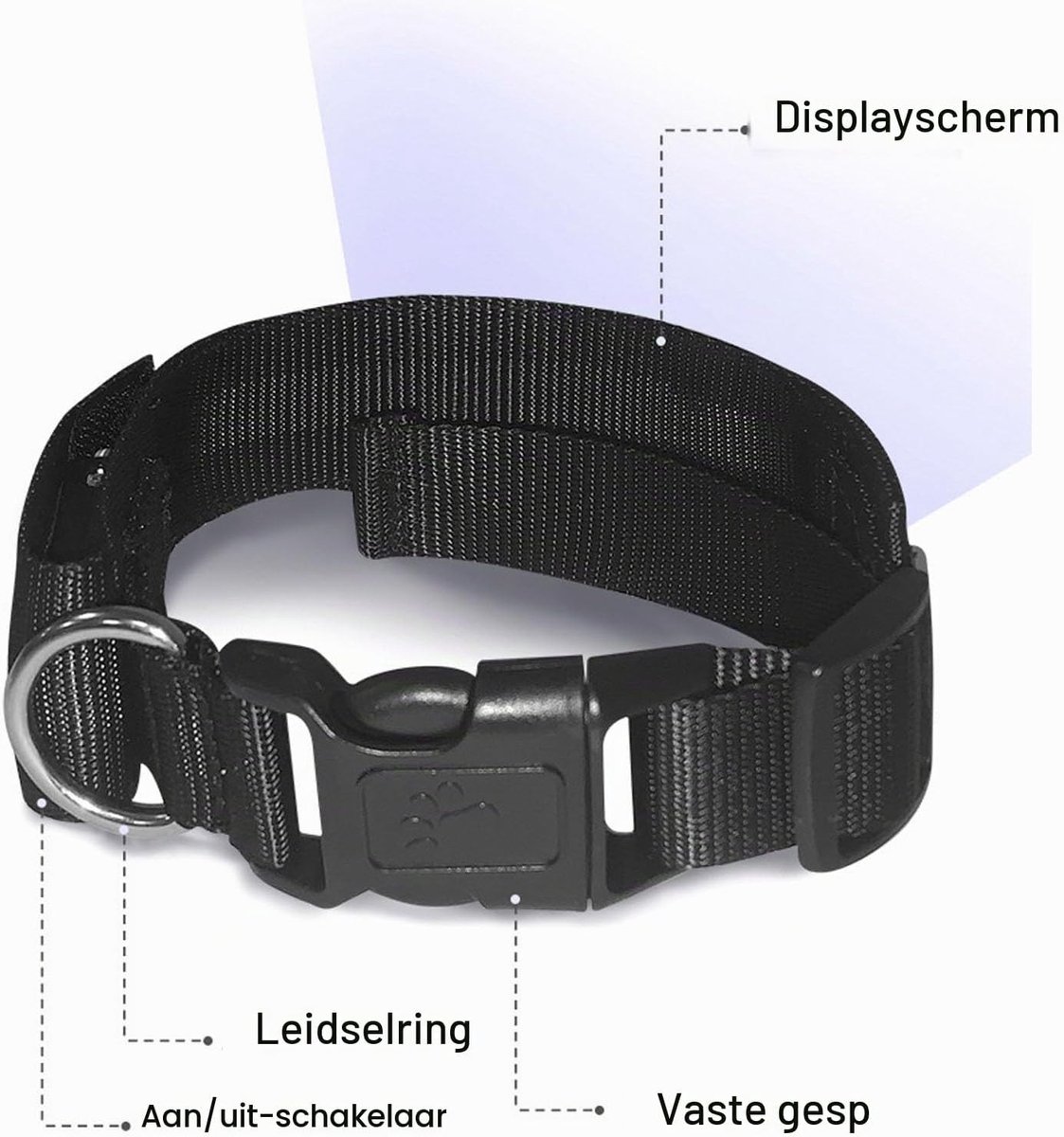 Verstelbare LED-halsband voor honden met oplaadbare verlichting en hoge zichtbaarheid in het donker - Veiligheidshalsband voor nachtelijke wandelingen en buitenactiviteiten