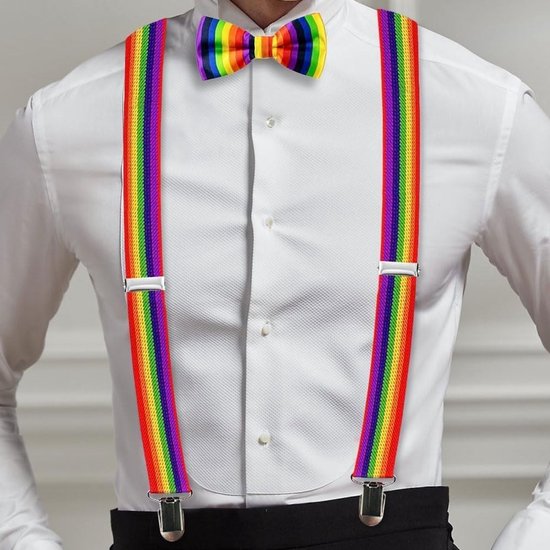 Set van 2 Y-vormige Steunen en Strikken met Metalen Clips, Verstelbare Strikken en Armwarmers voor Jongens en Meisjes, Feestelijke Kleurenset voor Kinderen — afbeelding 3