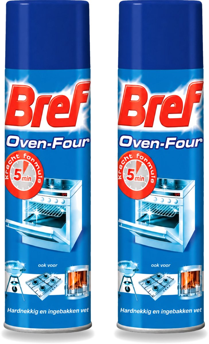 2 x Bref - Oven Spray - Tegen Hardnekkig en Ingebakken Vet - 450 ml - Bulkverpakking - 2 stuks
