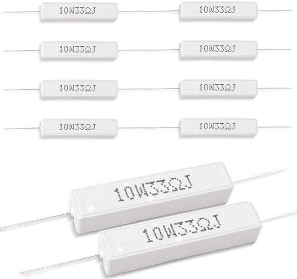 10 stuks 10W 33 Ohm keramische cementweerstanden voor elektronicaprojecten