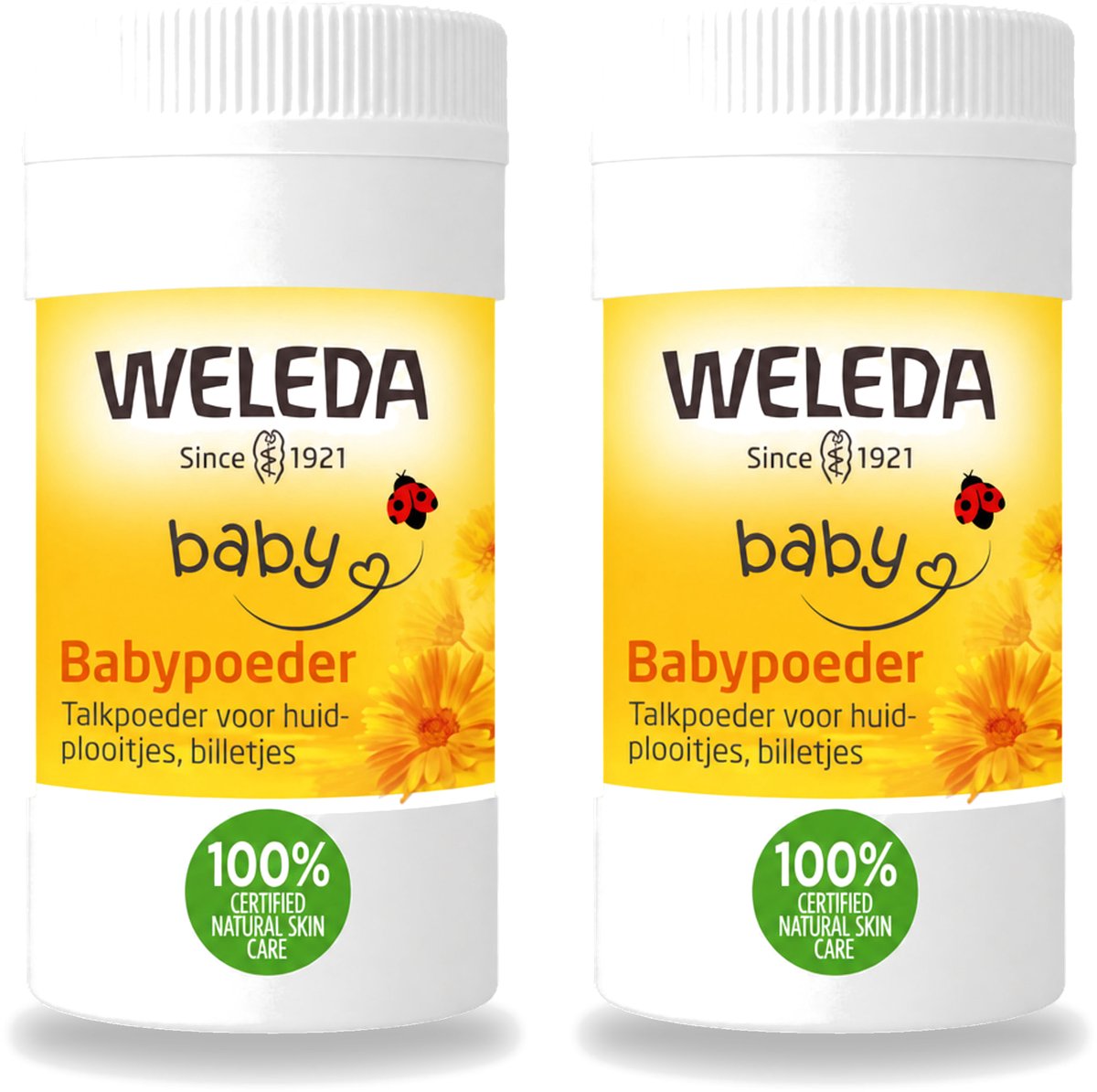 2 x WELEDA - Babypoeder - Baby & Kind Calendula - 20 g - Voordeelverpakking - 2 stuks