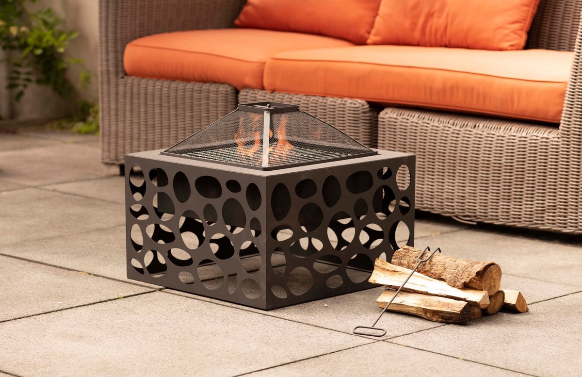 RedFire Mikor Fire Bowl with Grill Grate - Ø 55 cm - Black