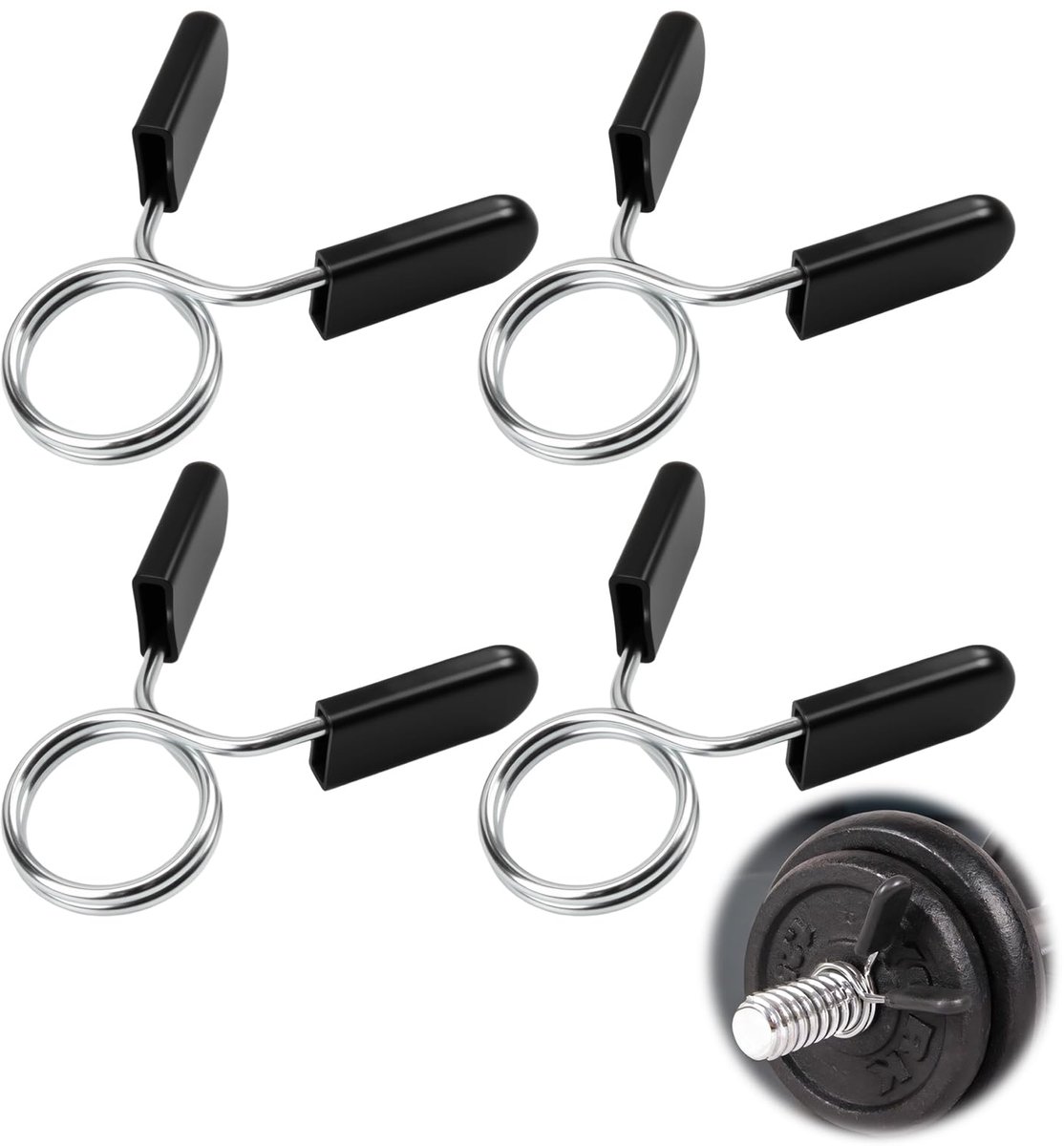 4 stuks 28 mm lange halters met veersluiting, klem voor lange halterstang - ShopVlot