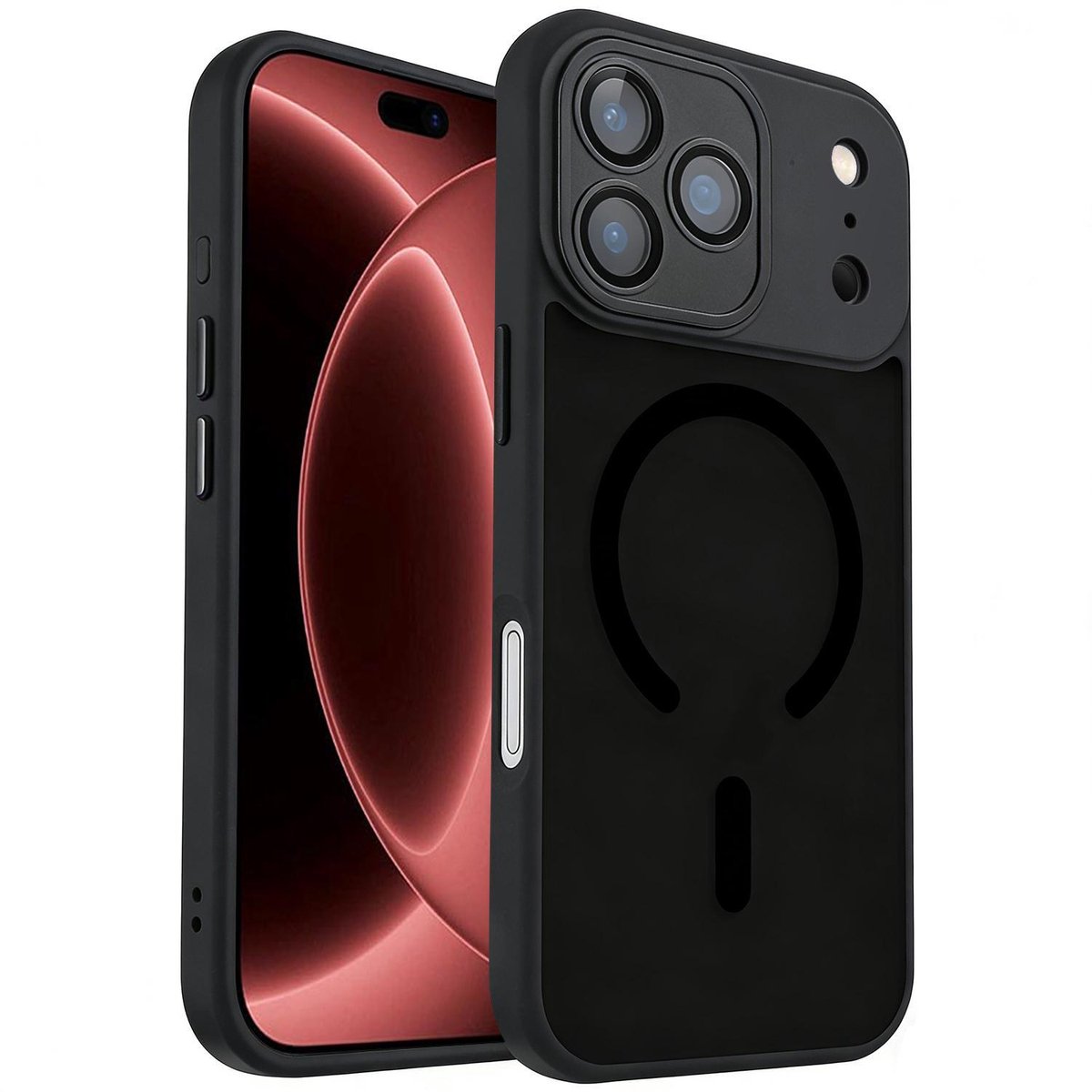 XDcase Skin Feel Transparant Mat Hoesje met MagSafe magneet & Lensbescherming – Apple iPhone 18 Pro Max Black