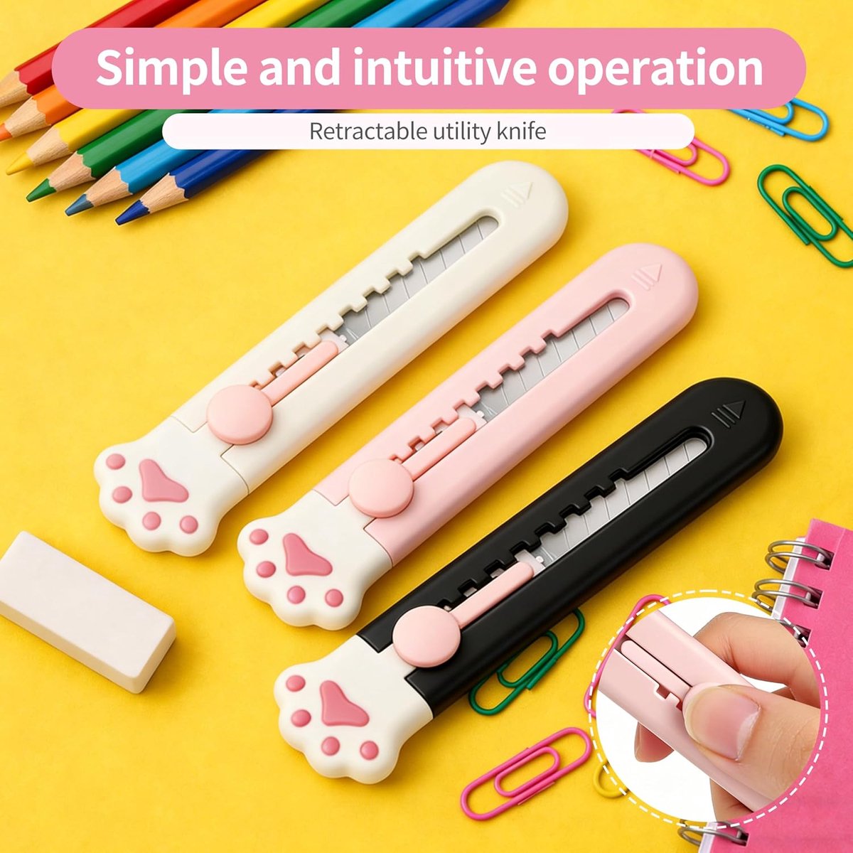 3-Piece Pull-Out Universal Knife Set, Cardboard Opener, Pocket Knife, Portable Envelope Knife, Packaging Knife - ShopVlot