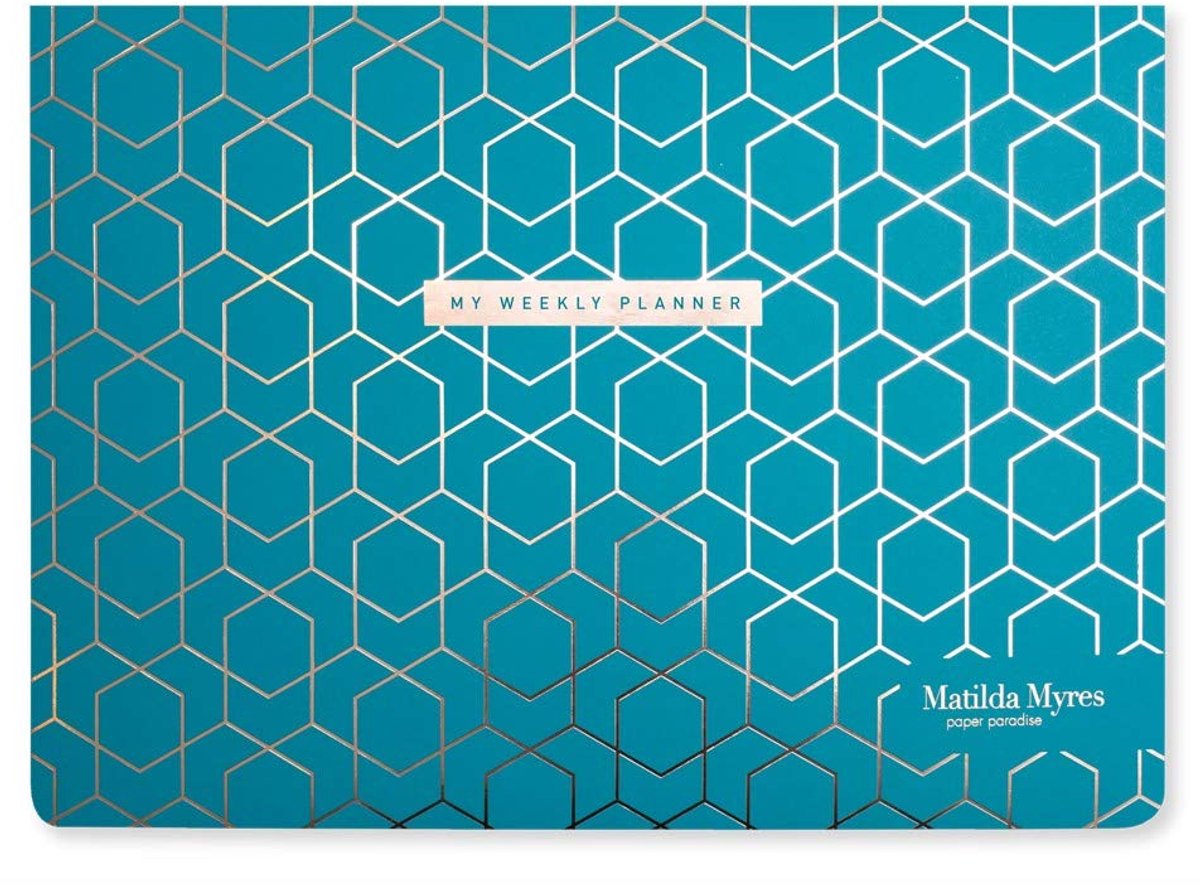 Matilda Myres A4 Weekly List Pad - 50 Sheets - Teal & Rose Gold - ShopVlot