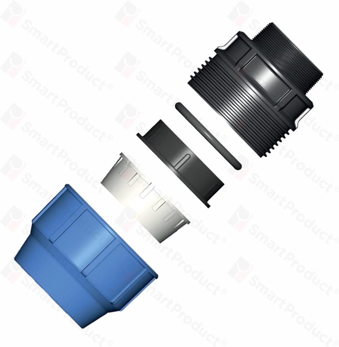 PP coupling MDPE with male thread AG, screw connection for PE pipe PN16 DVGW drinking water certified, clamp coupling - ShopVlot