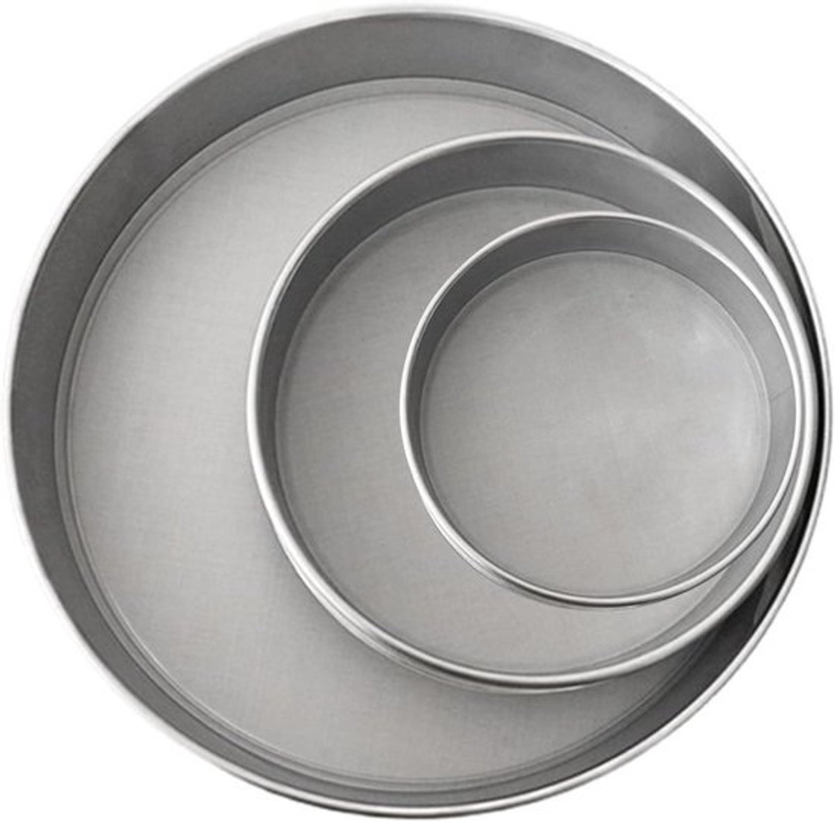 Zeef voor tuingrond - Aardzeef - Voor tuinieren - Compost sorteren - Roestvrij staal - 3 fijne zeefjes - Zilver