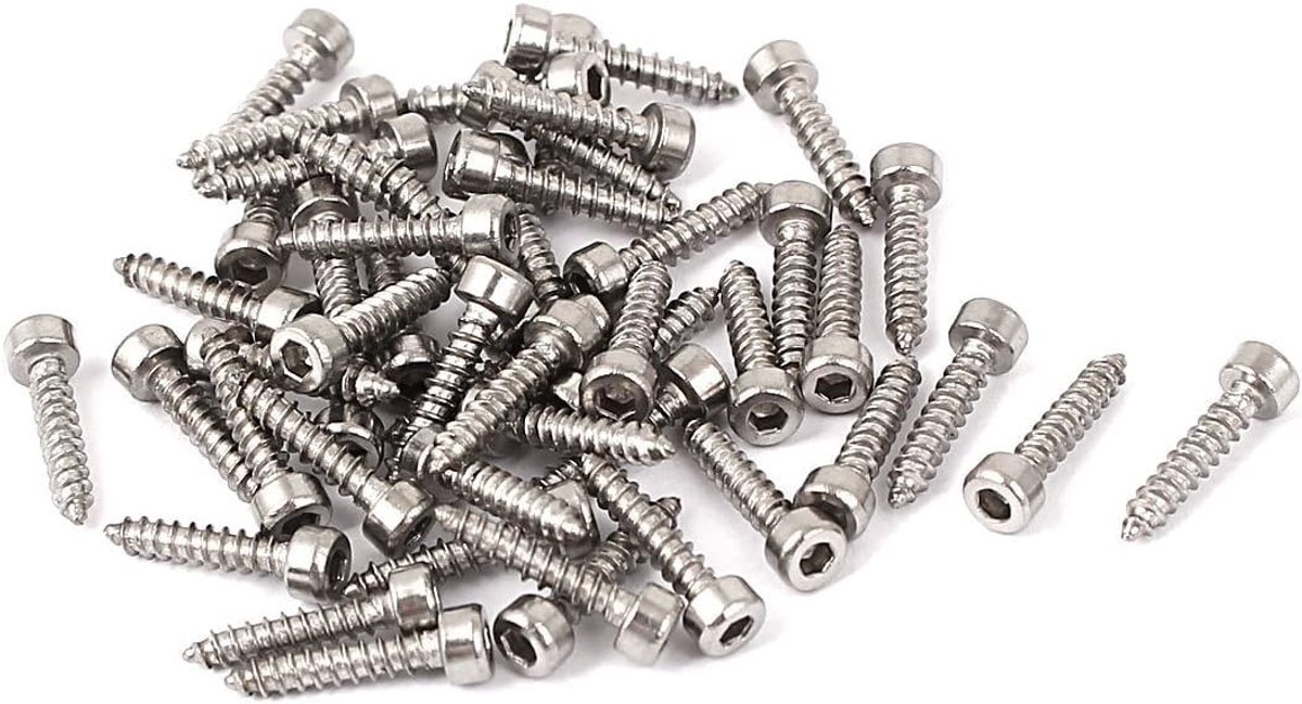 100 stuks M4 x 10 mm RVS Zelftappende Schroeven, Allen Bouten voor Diverse Toepassingen