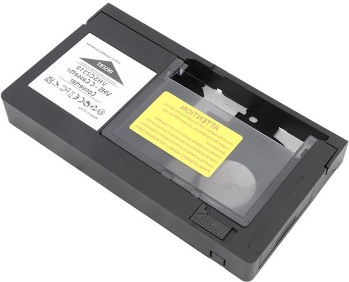 VHS-C-naar-VHS-adapter - Tapeconverter - Voor het afspelen van oude banden - One-touchbediening - 188x102x25mm - Zwart