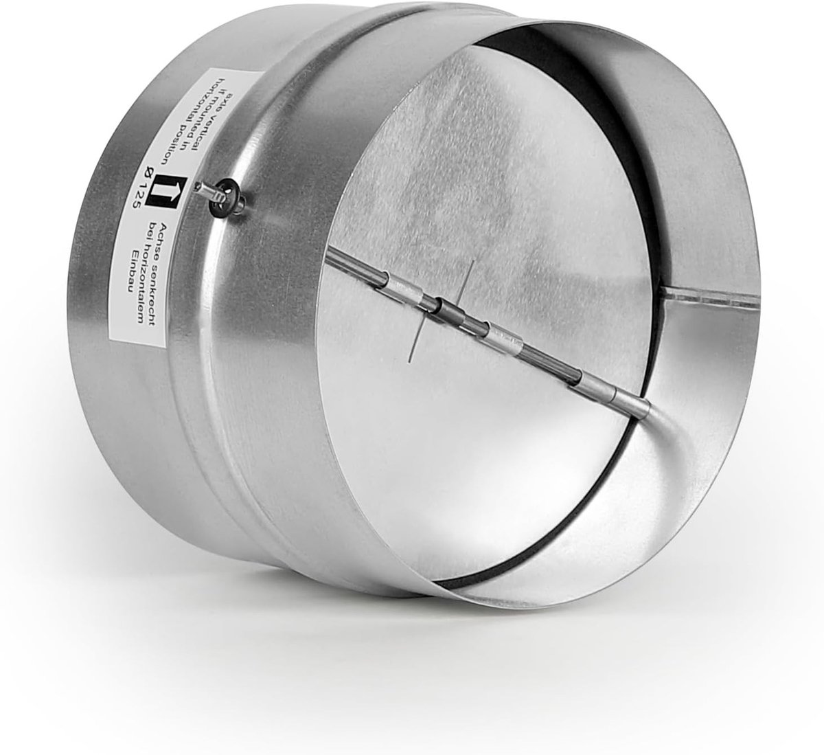 Automatische terugslagklep Ø 125 mm met rubberen afdichting voor ventilatiebuizen en luchtuitlaat