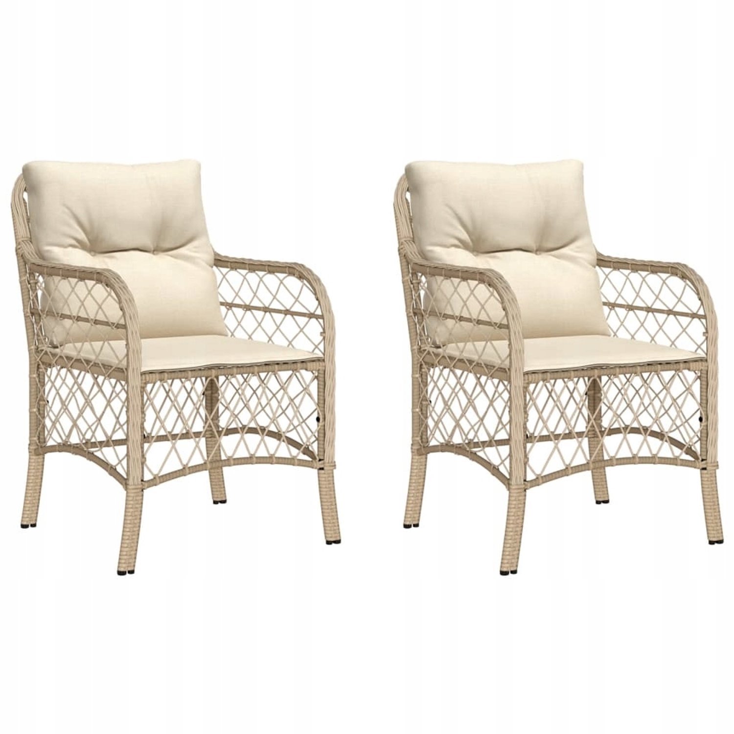 2x Tuinstoel met Kussen - Comfortabel en Weerbestendig Polyrattan