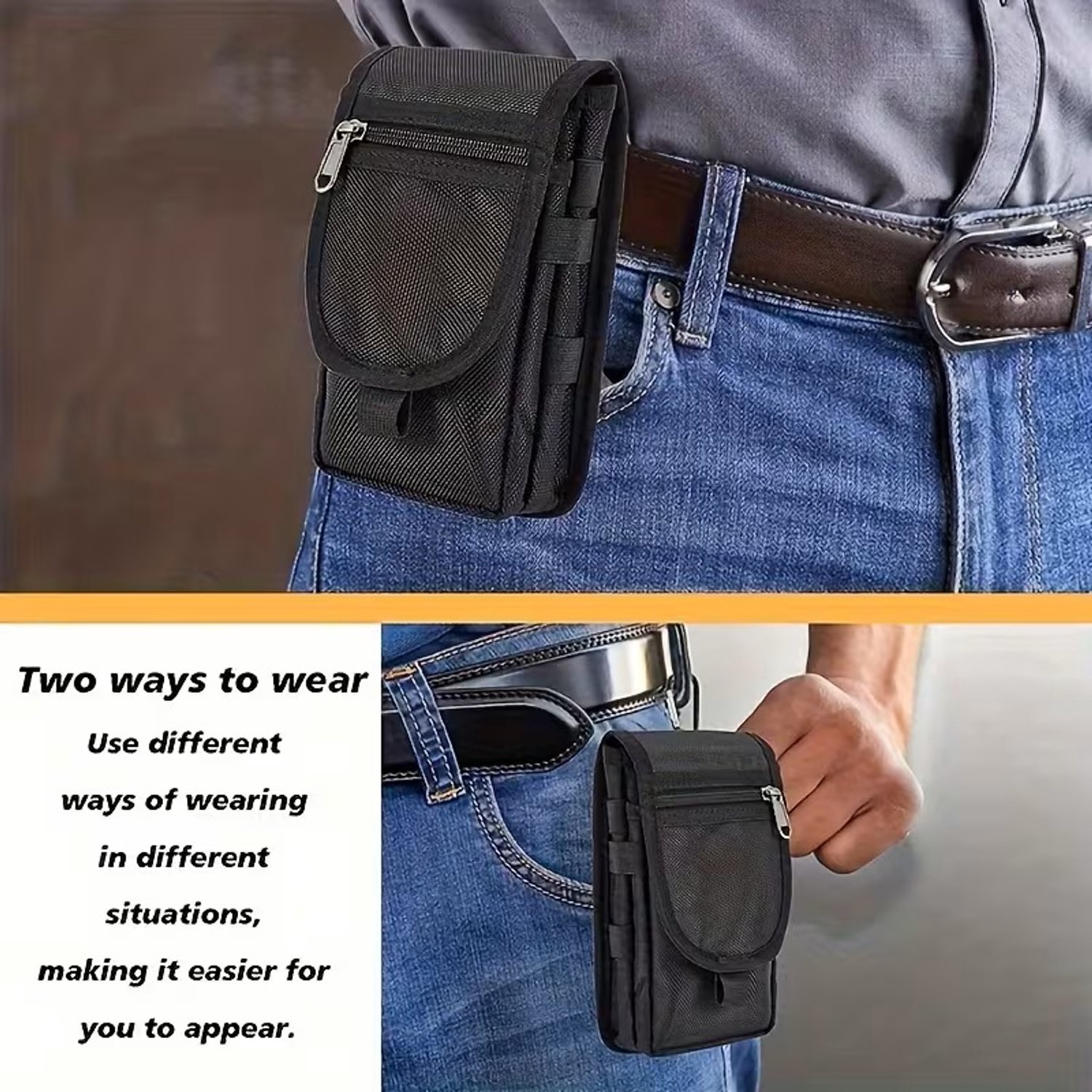 Han-Bar® Heuptas voor Mobiele Telefoon – Oxford-Stof – Waterafstotend – 2 Draagwijzen – Gereedschap & Accessoire Riemtas – 20×11 cm