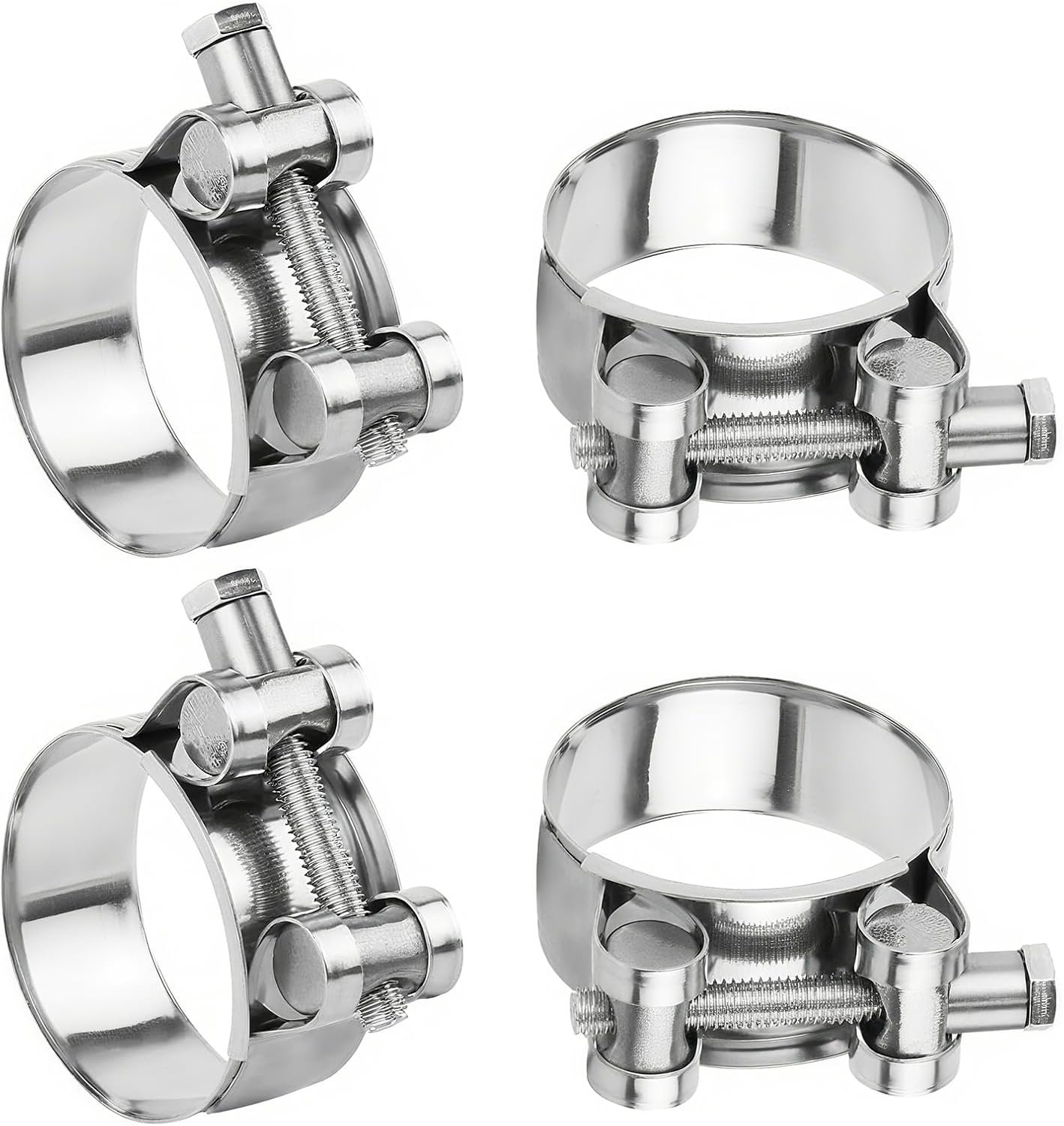 4pcs hinge bolt clamp stainless steel, strap width 12mm clamping range 40-43mm adjustable hose clamps pool stainless - ShopVlot