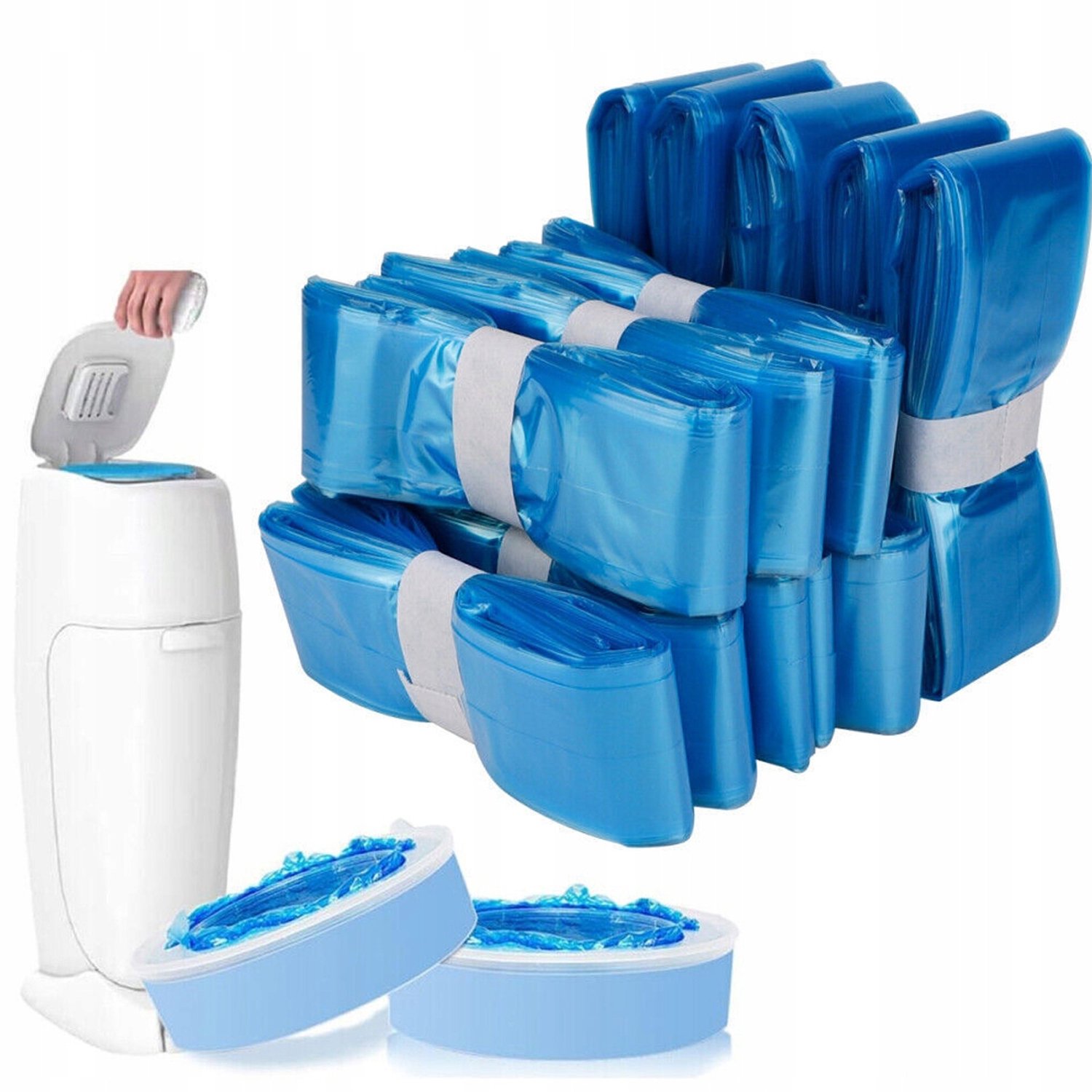 12x Geurloze Luiertas Navullingen voor Luieremmer - Blauw