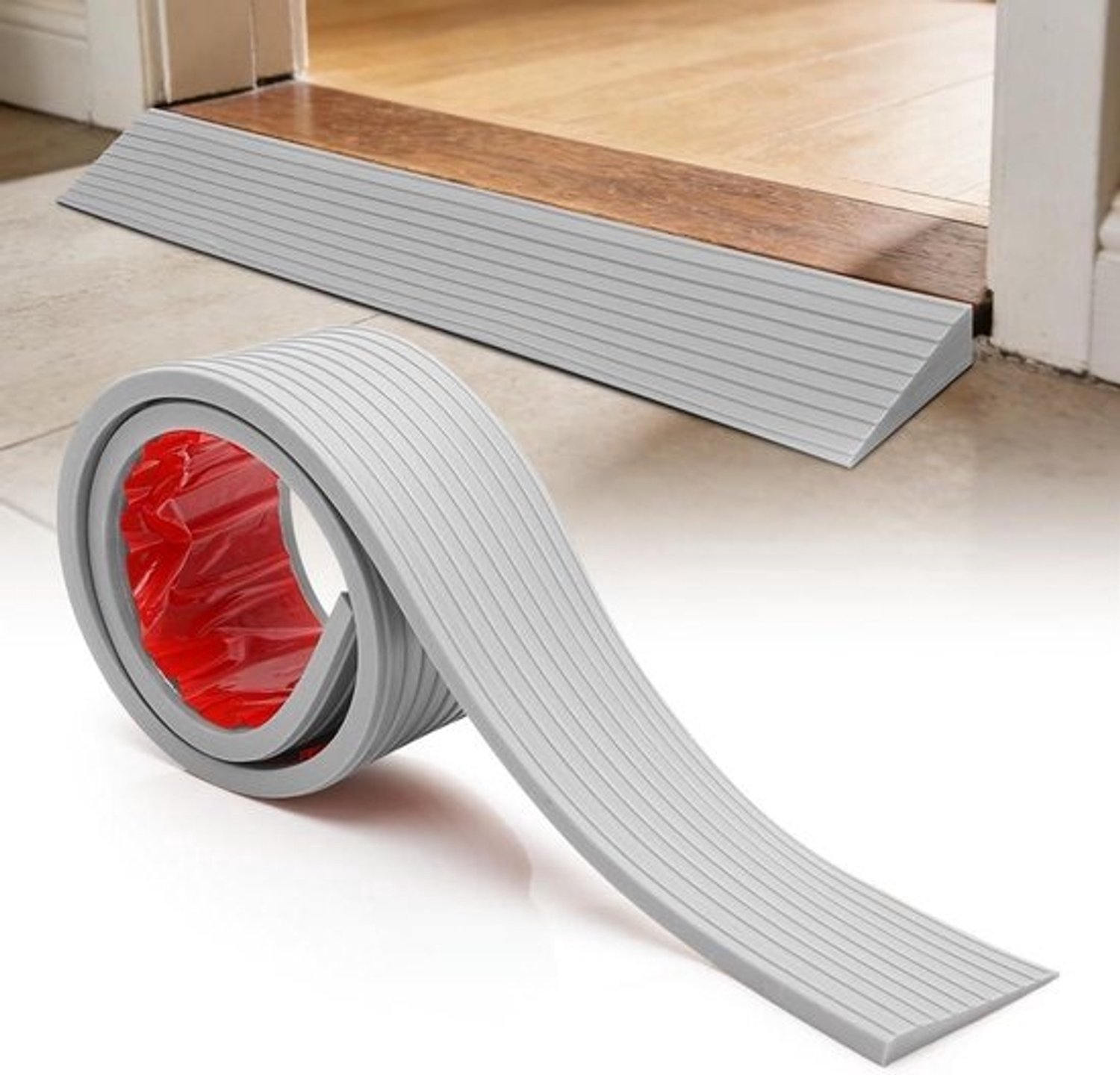 Drempelhelling - Oprijplaat - Drempels Overbruggen - Antislip Oppervlak - 100 x 8 x 1 cm - Grijs
