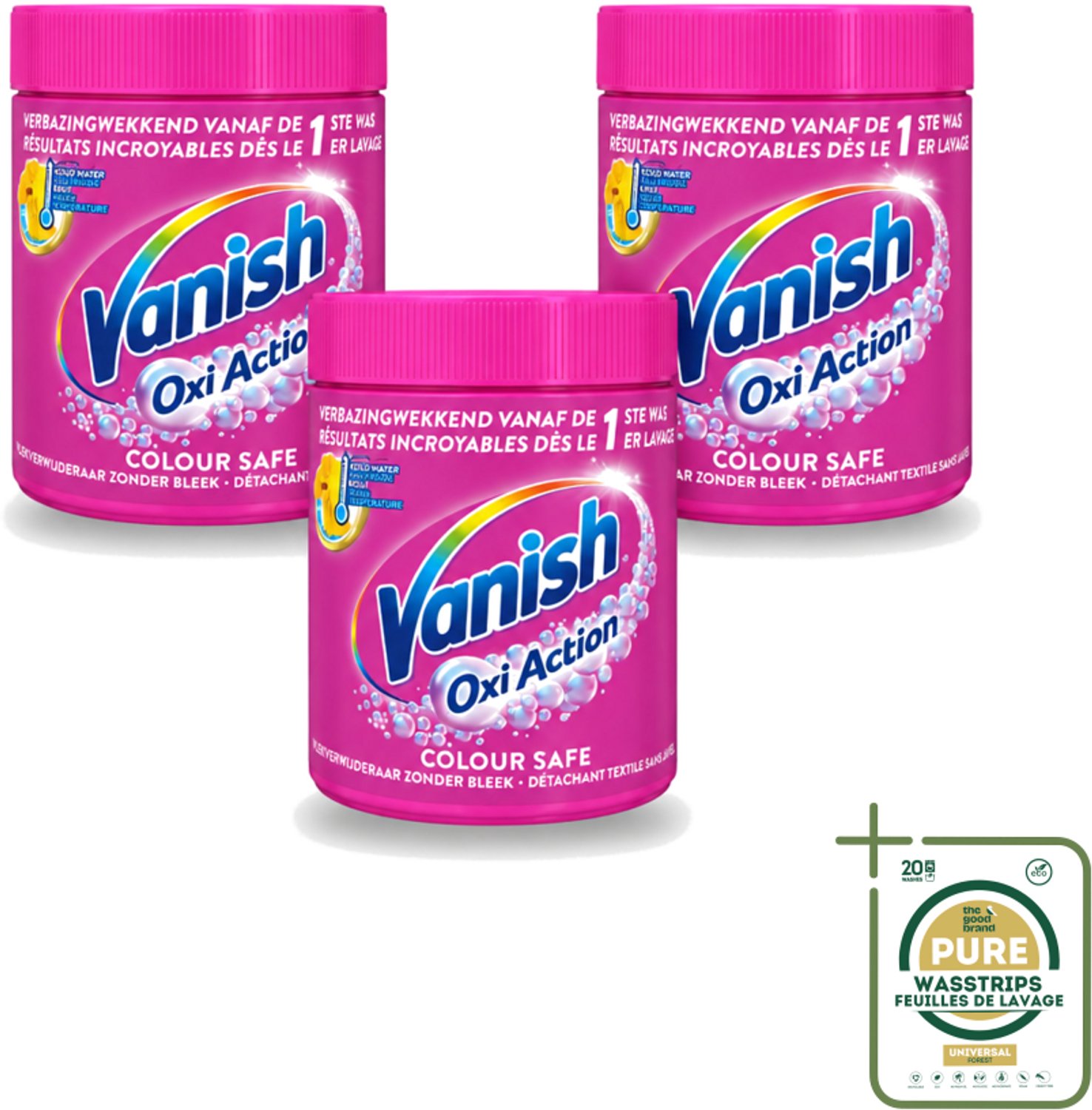 3 x Vanish Oxi Action - Veilige Kleur - Vlekkenverwijderaar Poeder - Zonder Bleek - Gekleurde Was - 550 Gram - Wasstrips - Vlekkenverwijderaar - Kleur Veilig - Poeder - Koud Water - Gekleurde Was