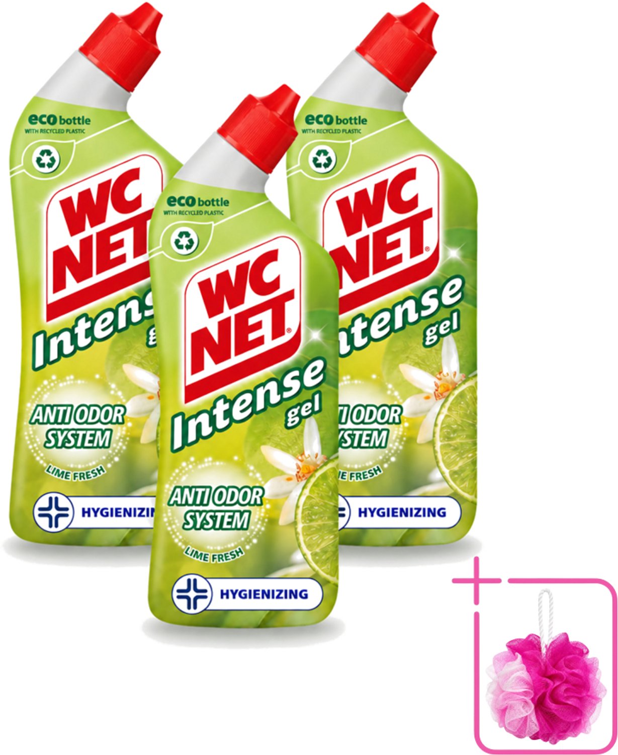 3 x WC Net - Toiletreiniger - Gel - Met Limoen- 750 ml - Bulkverpakking - WC net - Douchemop - Toilet reiniger