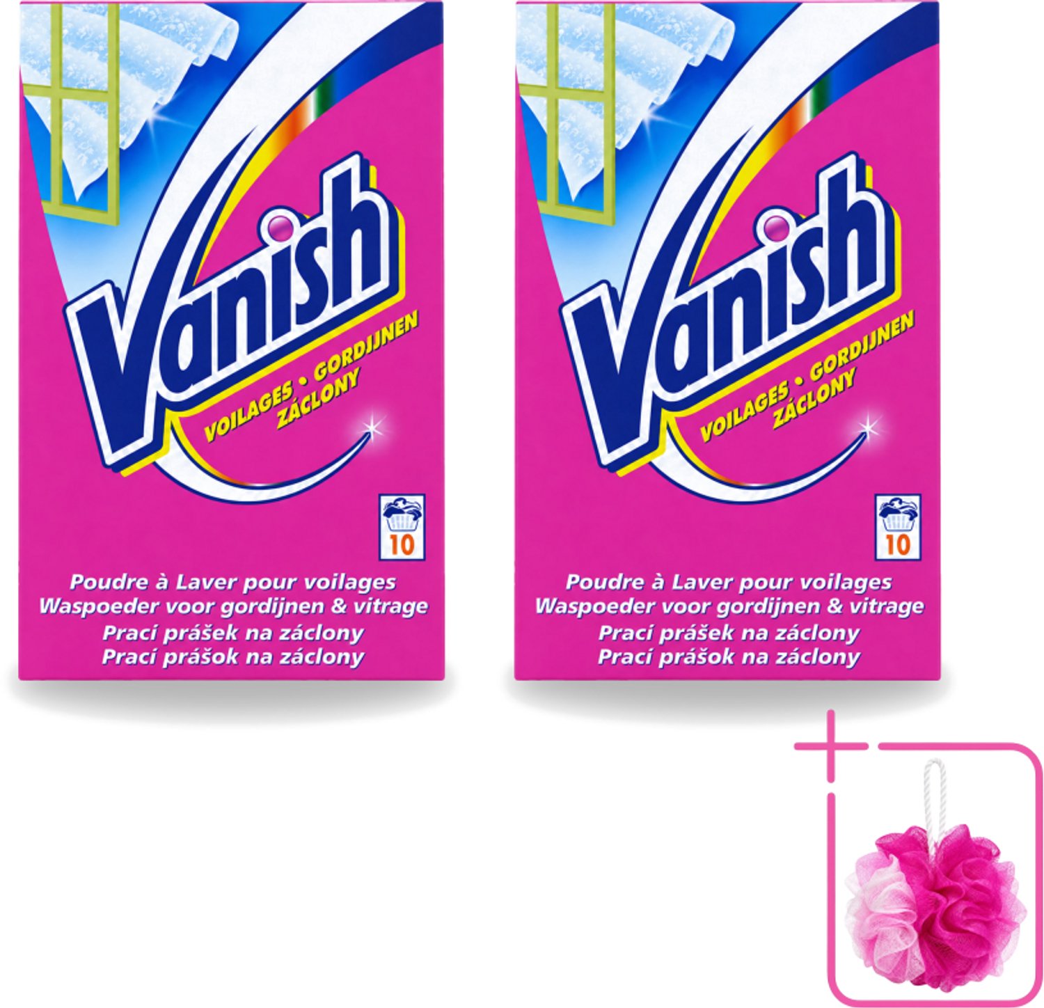 2 x Vanish Gordijnen - Waspoeder - Voor Gordijnen & Vitrage - 10 Wasbeurten - Bulkverpakking - Gordijnen reinigen - Douchemop - Vitrage reinigen