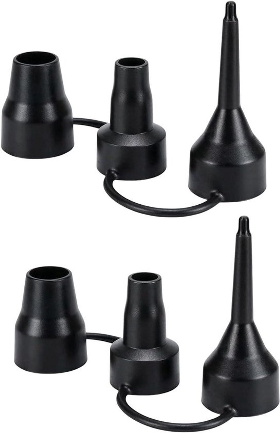 Luchtpomp Adapter Set - Ventiel Converter - Watersport Accessoires - 3 Maten Inbegrepen - 3 Stuks - Zwart