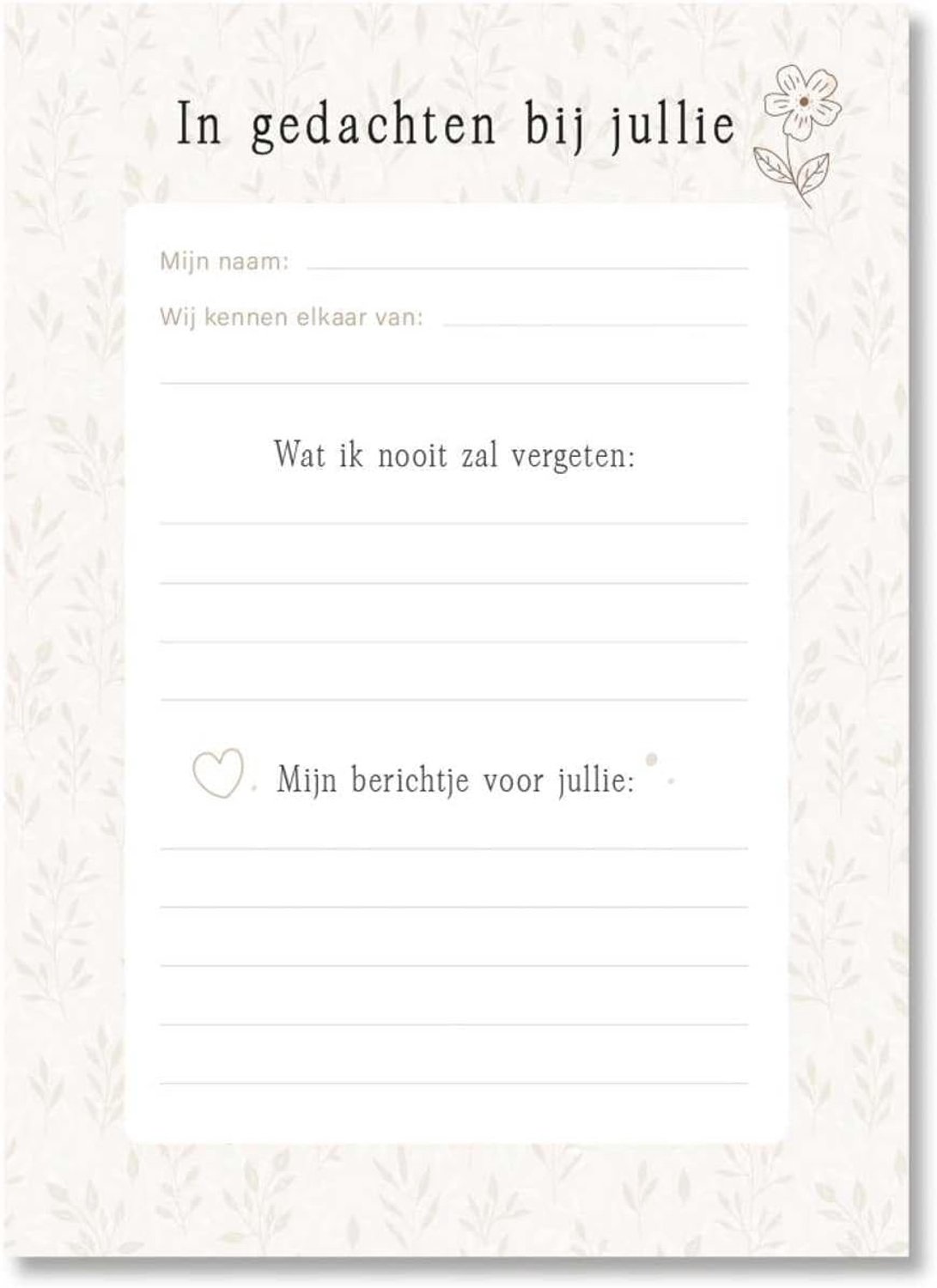 herinneringskaarten condoleren - 35 stuks - vulkaarten voor afscheid - deel mooie herinneringen - ShopVlot
