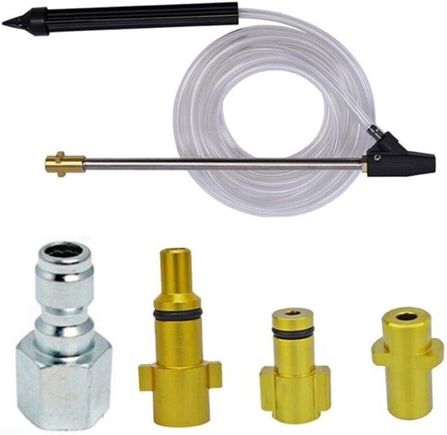 Hogedruk Reiniger Accessoire - Zandstraal Kit - Roest Verwijderen - Efficiënte Reiniging - 4 Delig - Zwart