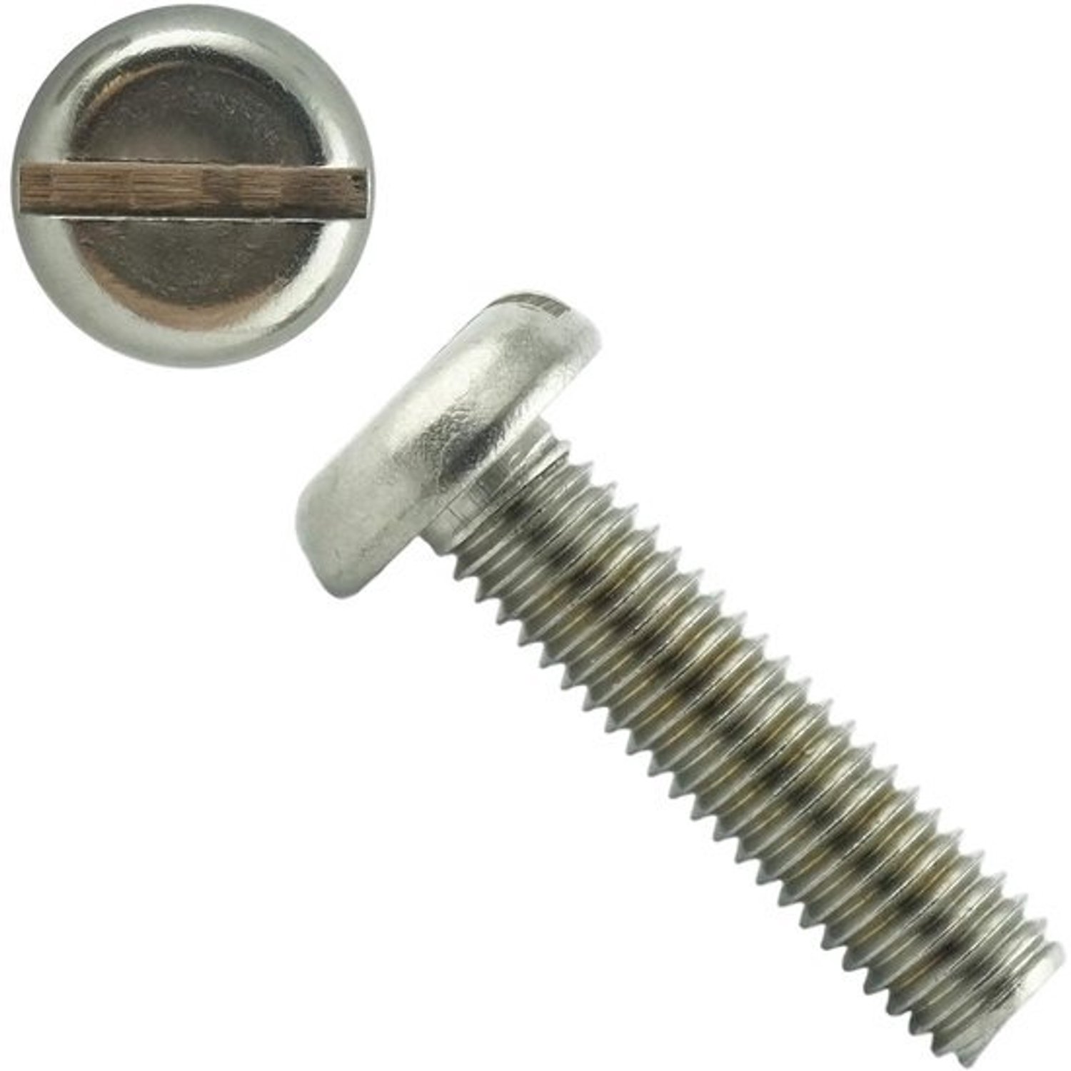 Schroeven platte kop - Sleufschroeven DIN 85 - Bevestigingen maken - Roestvrij staal A2 - M25 x 20 mm