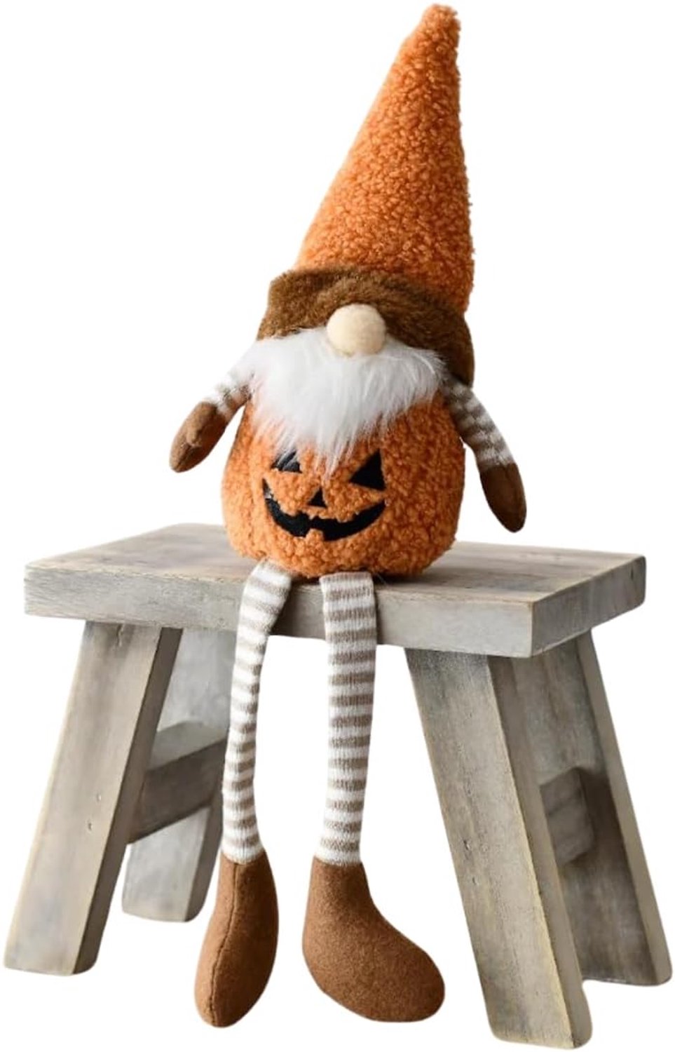 Seated fabric gonk - 30 cm - pompoengezicht - perfect voor Halloween decoratie - Homevero