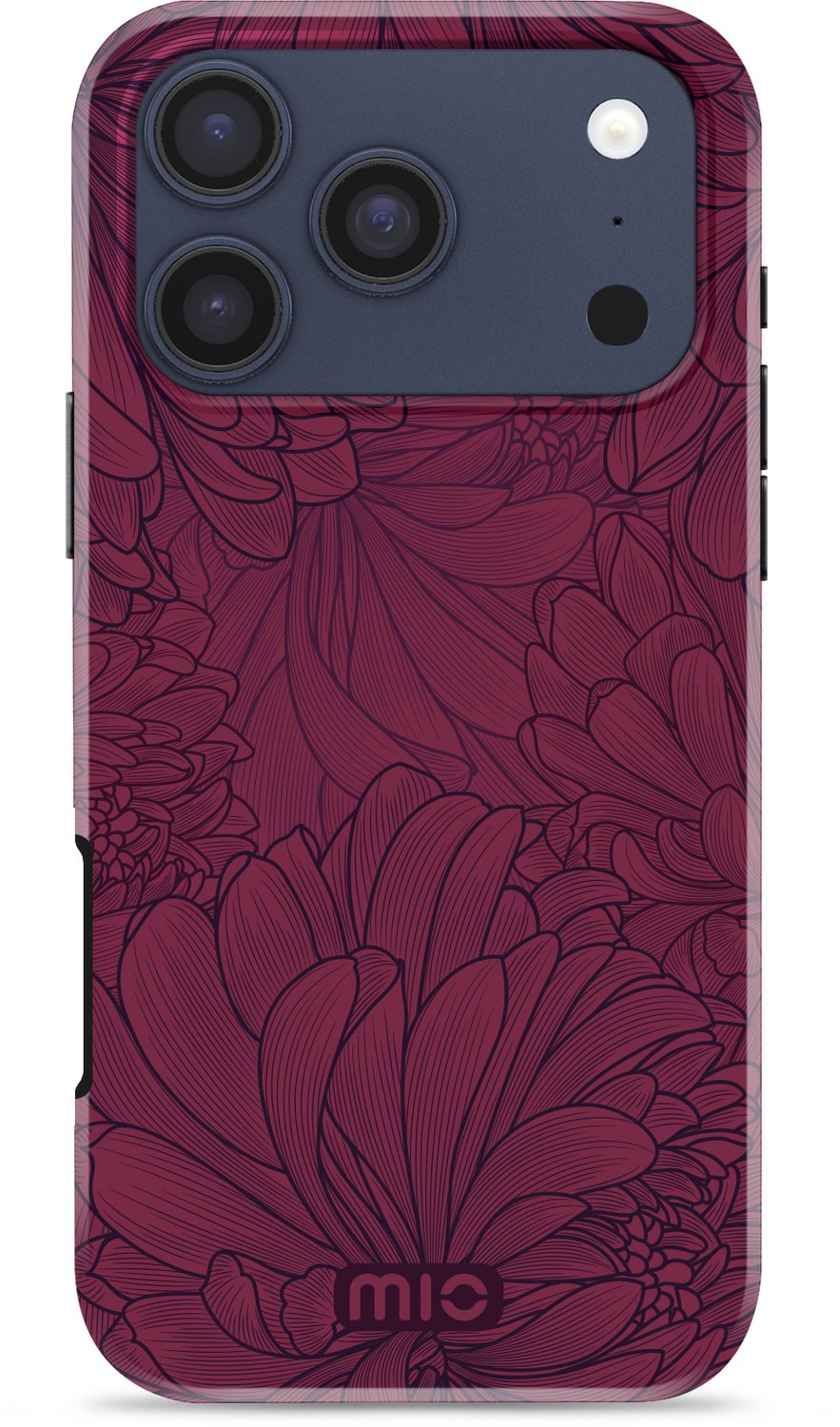 MIO Hoesje Geschikt voor Apple iPhone 18 Pro Max - Compatibel met MagSafe / Qi2 - Hard Shell Back Cover Case Berry Blooms