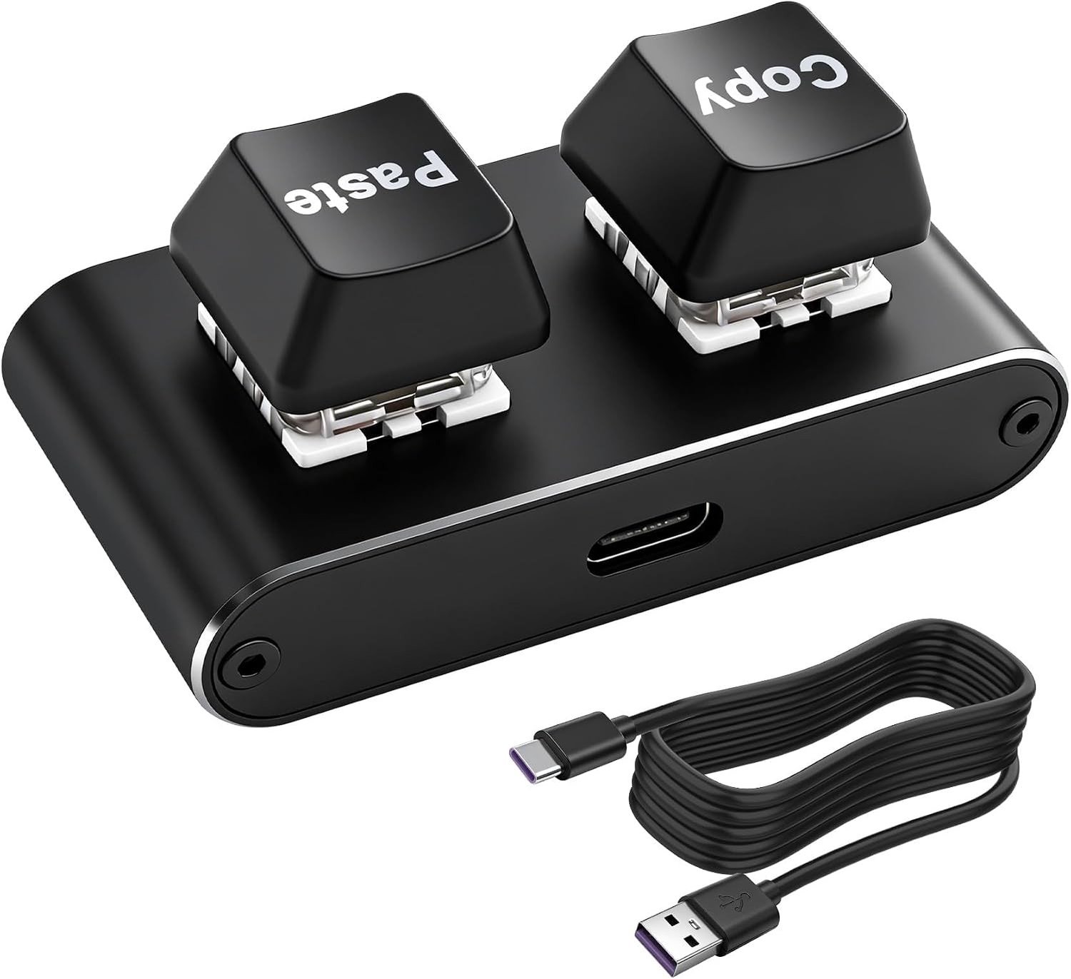 Mini 2-toetsenbord - Zwart - Compact - RGB Backlit - Voor Kantoor en Gaming
