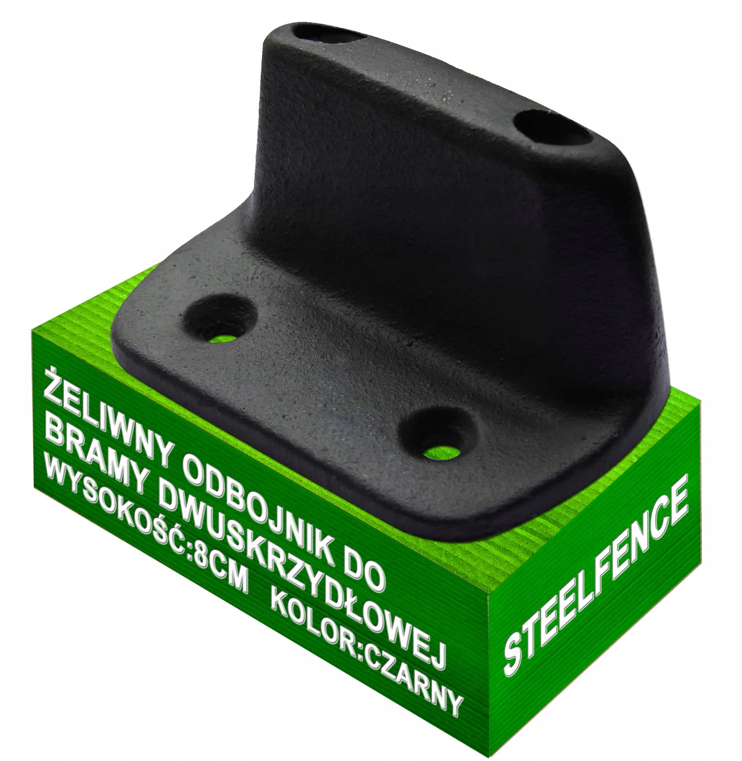Zware gietijzeren poortstopper 8cm, zwart, massief