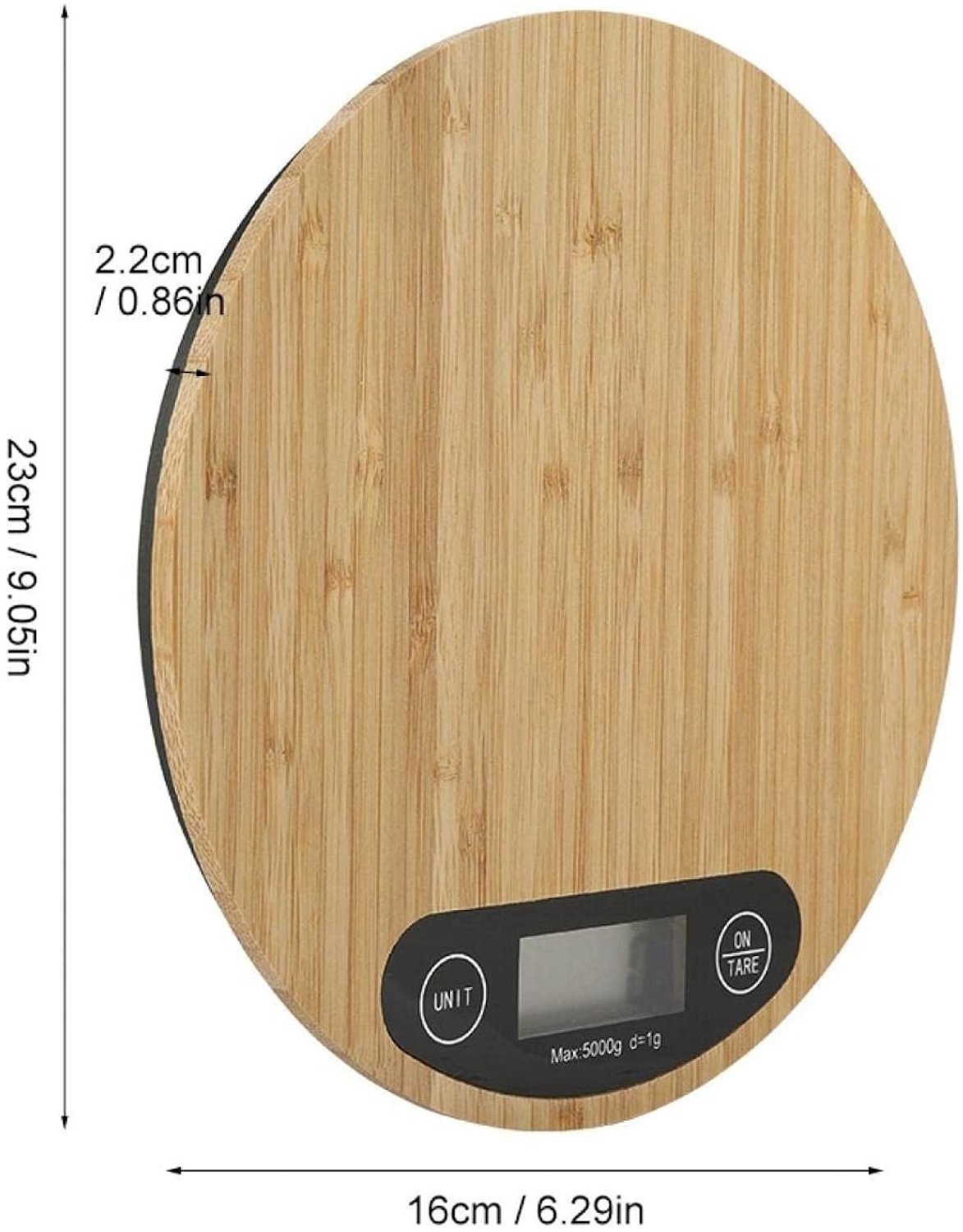 Keukenweegschaal - Bruin - 20 x 20 x 2 cm - Bamboe met LED-display - Voor Koken en Bakken