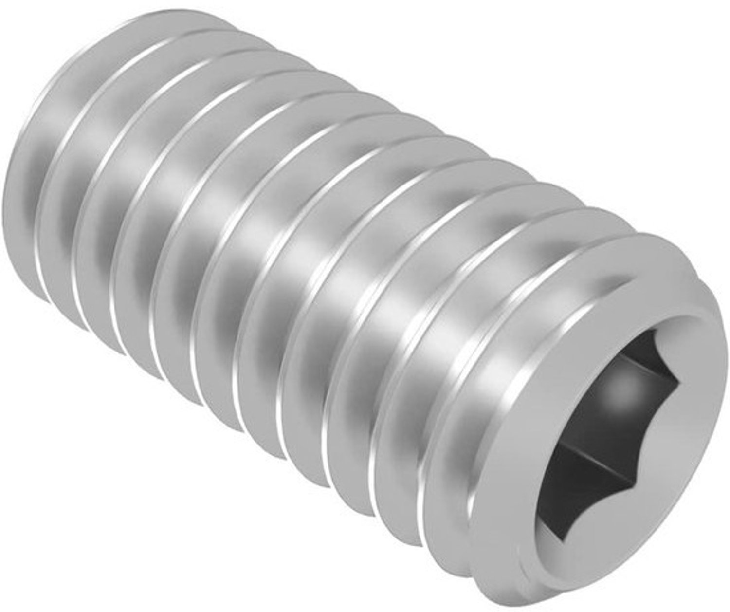 Stelschroef Kegelpunt - Bevestigingsmateriaal Set - Machinebouw Montage - Roestvrij Staal V2A - M8 x 16 mm - Zilverkleurig