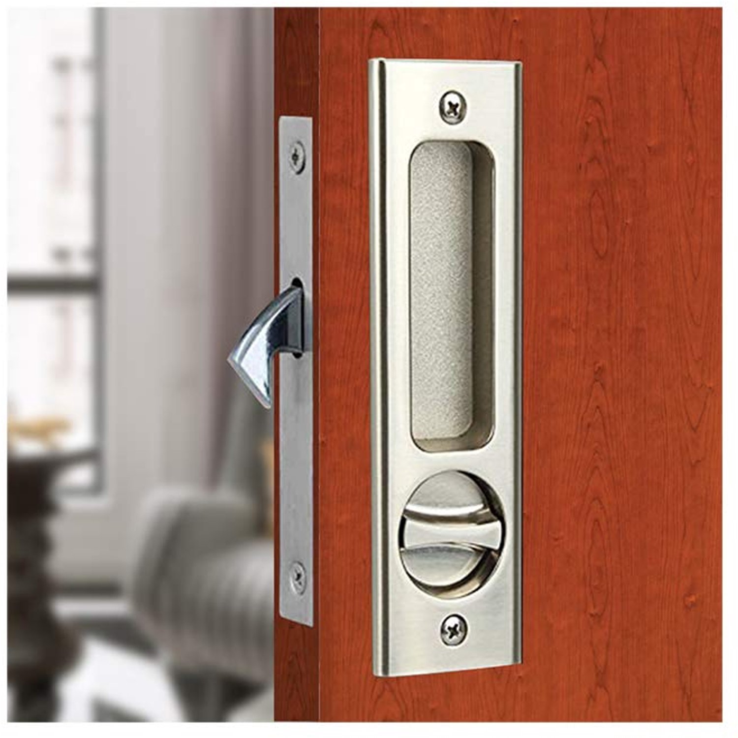 Schuifdeur Slot Insteekslot Handvat Onzichtbaar Verzonken Handvat Klink Meubels Houten deurslot/160 mm-zilver - ShopVlot