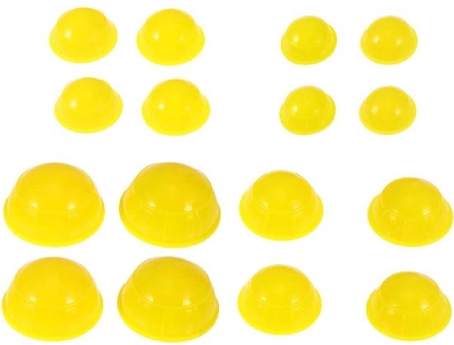 Cupping Cups - Massage Zuignappen - Lichaamsmassage - Ergonomische Structuur - 12 Stuks - Geel