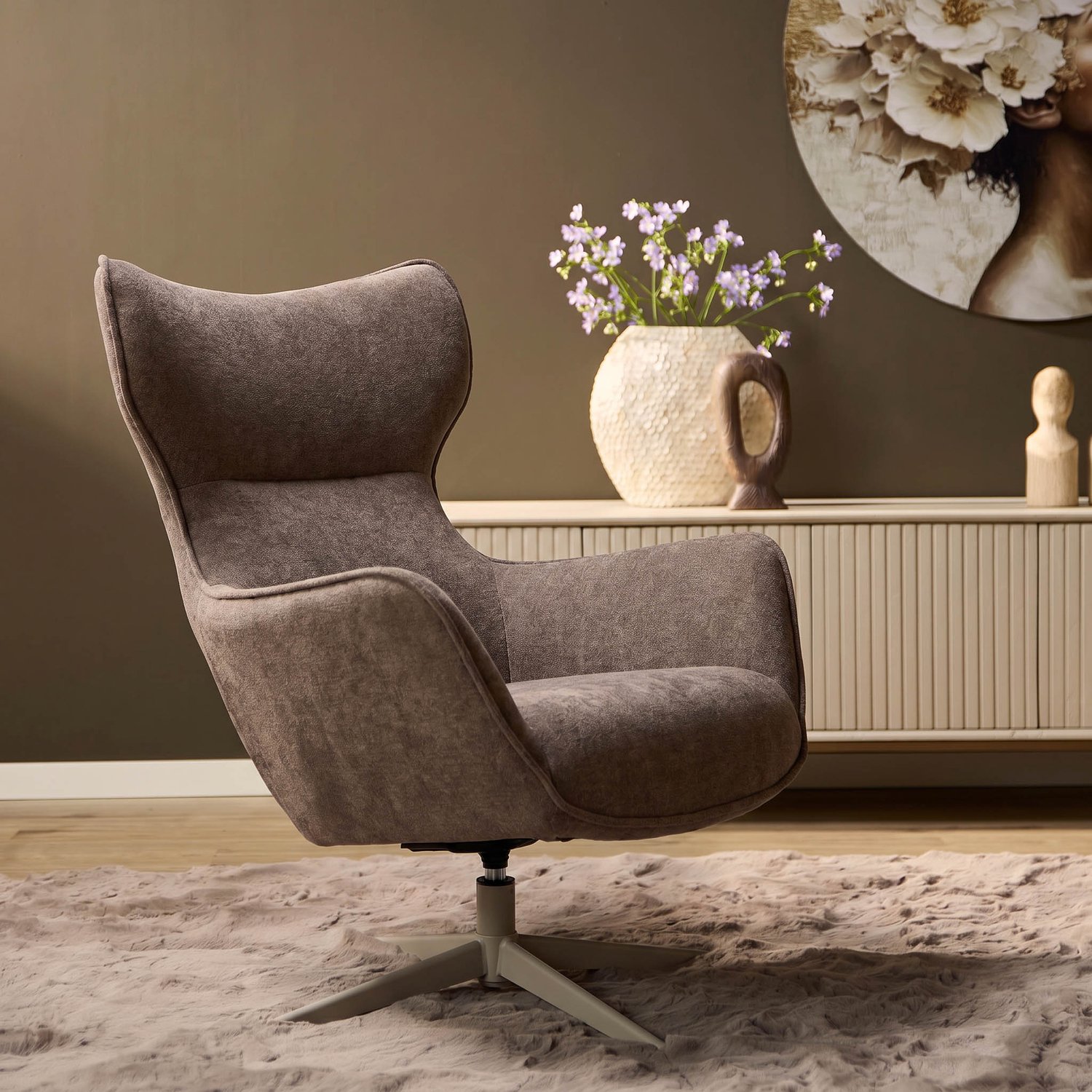 Starfurn Fauteuil Julia - Bruin - 78x76x102 cm