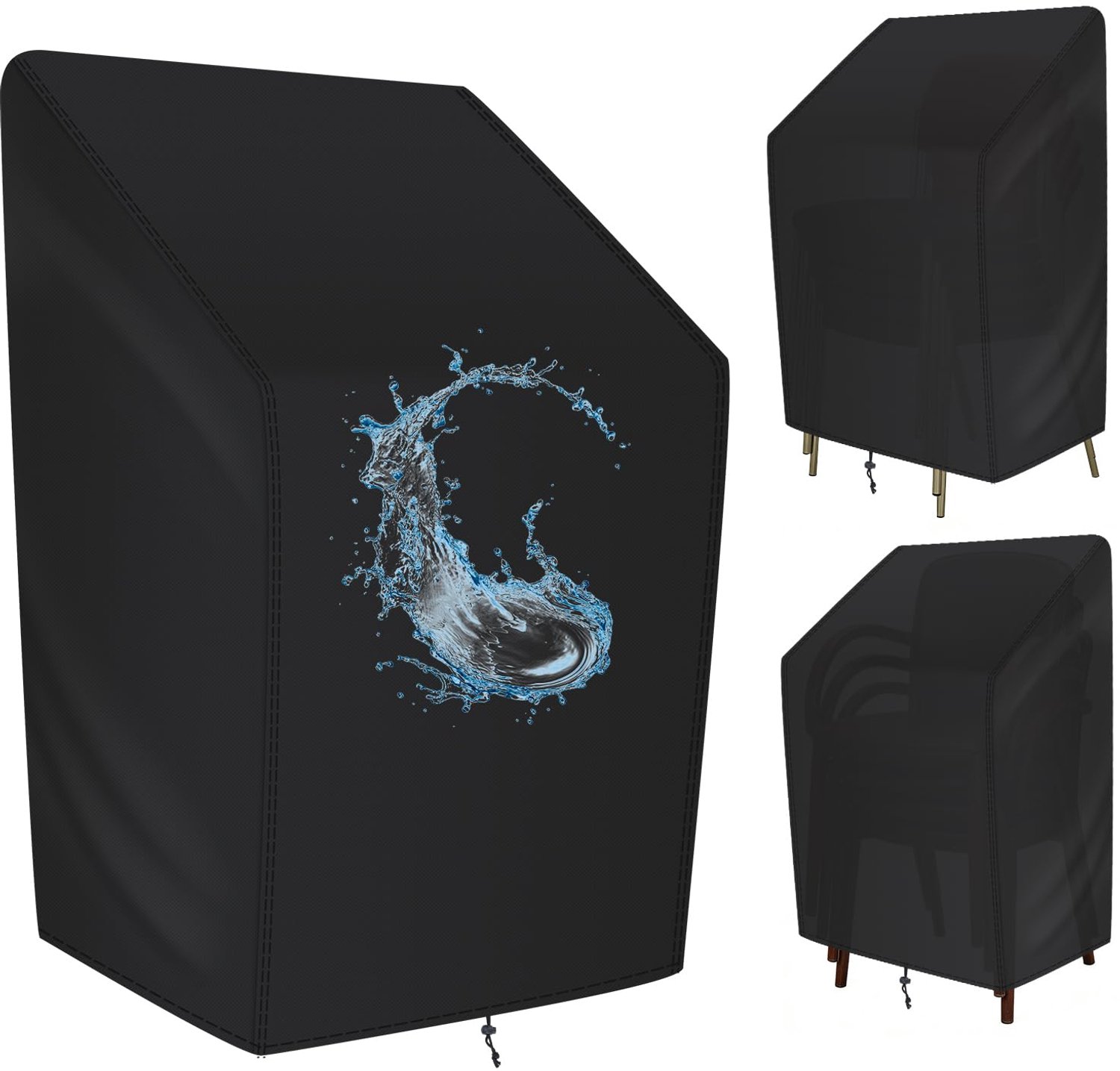 Famanu Beschermhoes voor tuinstoelen, 65 x 65 x 80/120 cm, Oxford stof, 360° bescherming, stofvrij en krasbestendig, ideaal voor buitengebruik en gezinnen met huisdieren wit