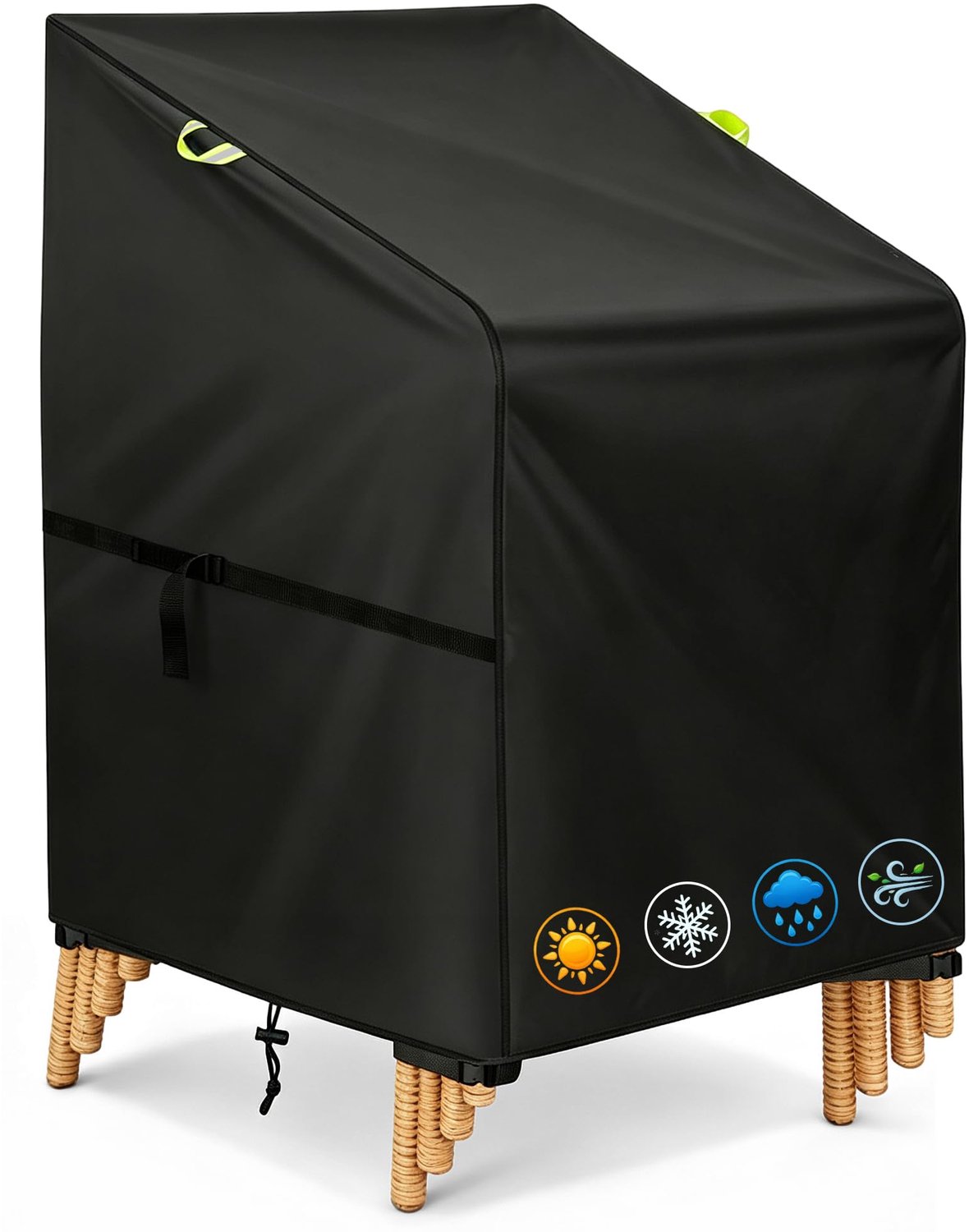 Famanu Tuinstoelhoes van 420D Oxford, afdekhoes voor stoelen, 1 stuk, 70 x 70 x 80/120 cm, waterdicht en weerbestendig, ideaal voor bescherming tegen zon, regen en vuil in de tuin wit