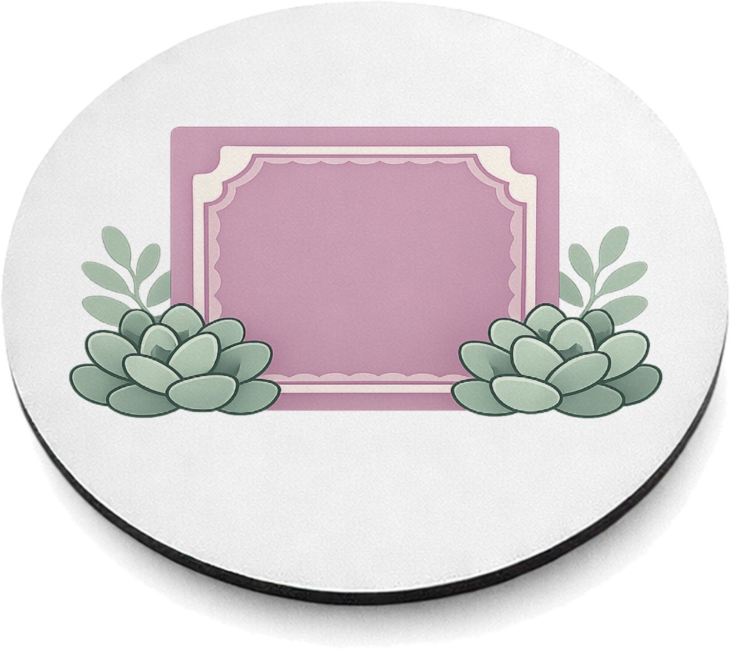 Mr Cadeautjes MDF magnetische fotolijst rond Ø 9,5 - design Een ronde plantenhanger met speelse quote en zachte pastelbl | cadeau Wit